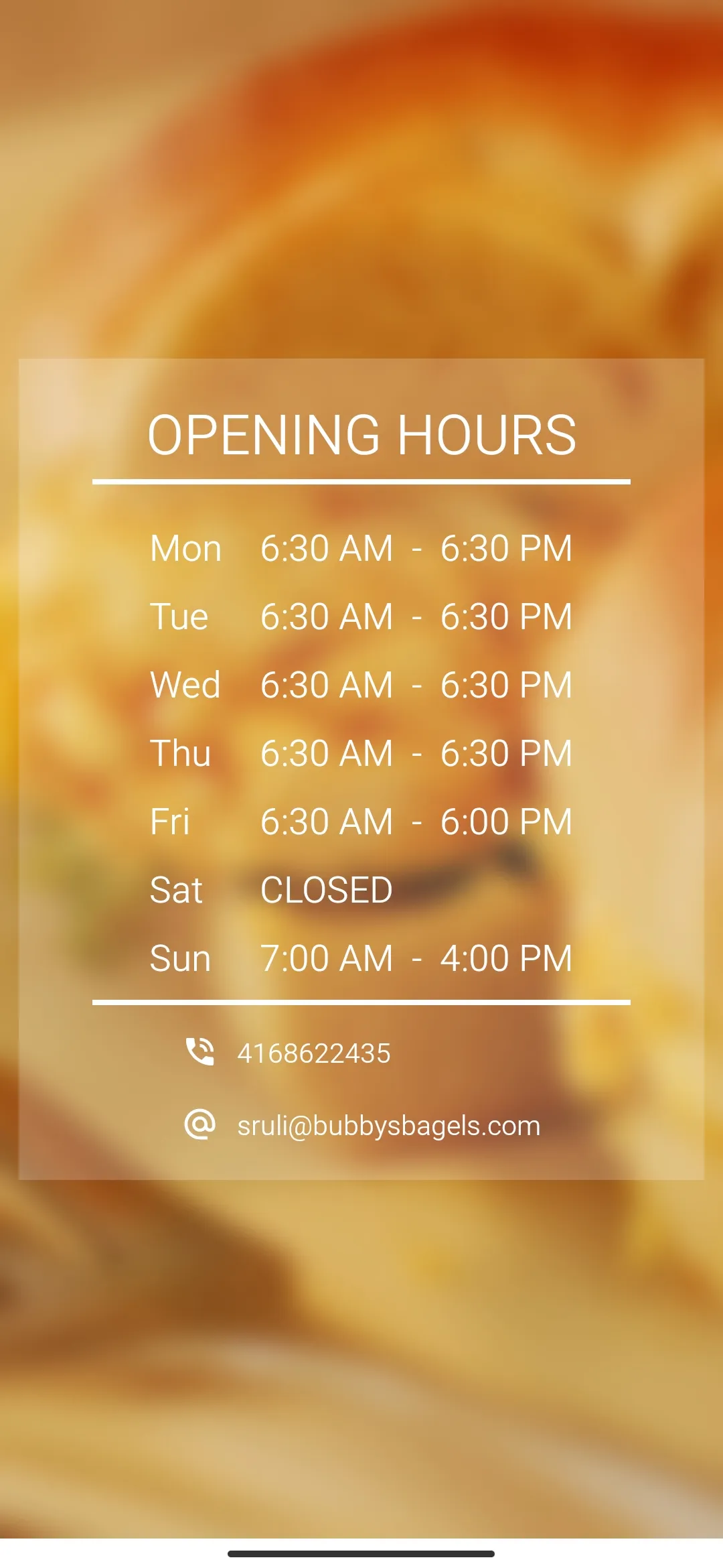 Bubby's New York Bagels | Indus Appstore | Screenshot