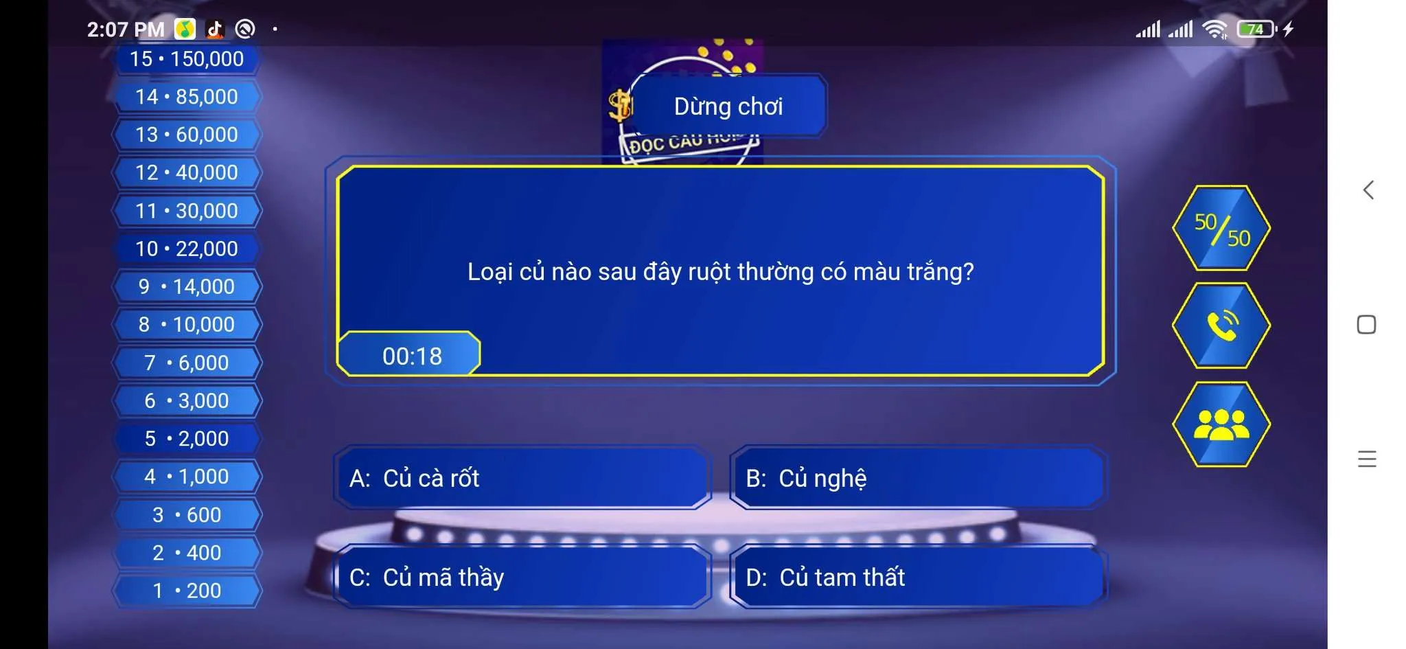 AI LA TRIEU PHU: ĐỌC CÂU HỎI | Indus Appstore | Screenshot