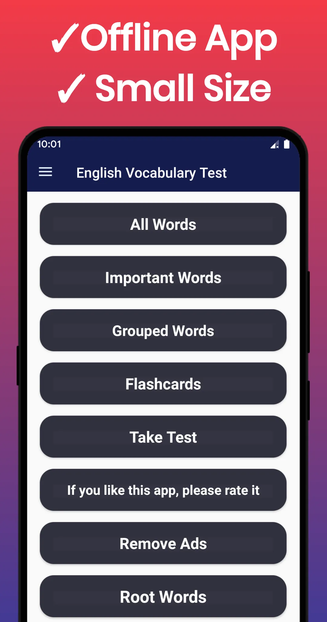 English Vocabulary Test | Indus Appstore | Screenshot