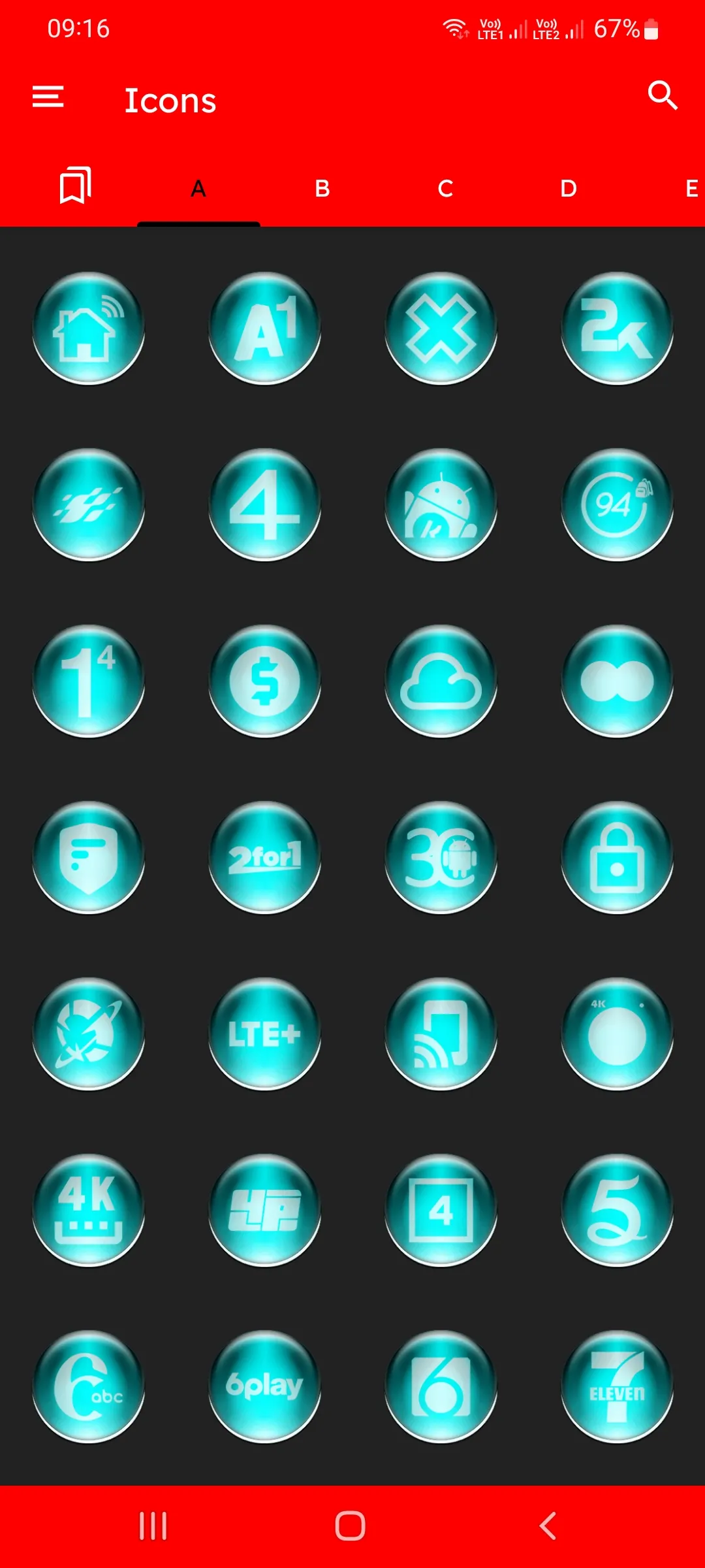 Cyan Pixl Glass Icon Pack | Indus Appstore | Screenshot