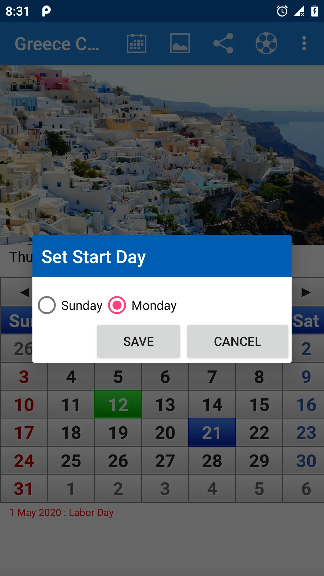 Greece Calendar - Holidays 202 | Indus Appstore | Screenshot