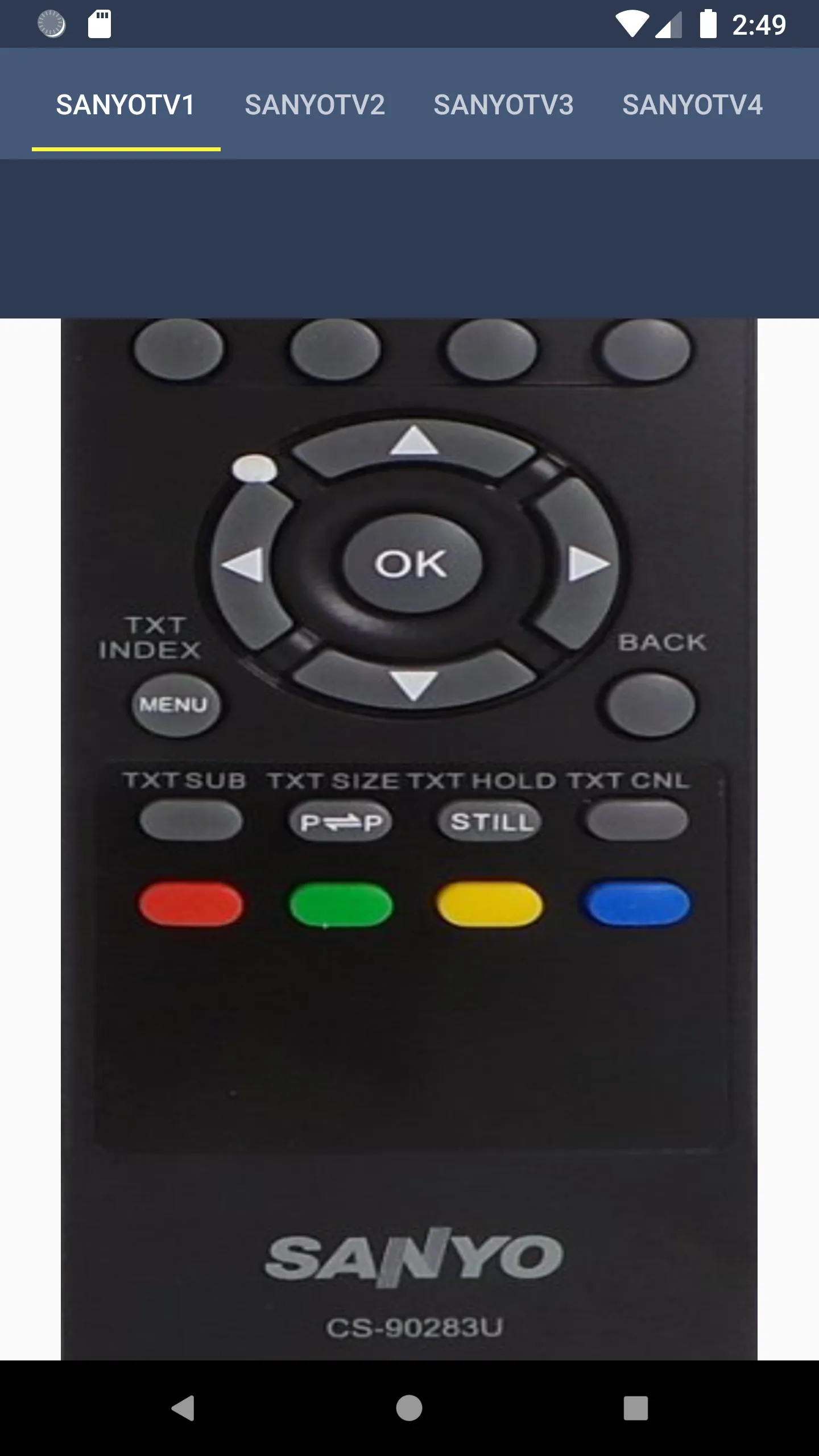 Remote Control For Sanyo TV | Indus Appstore | Screenshot