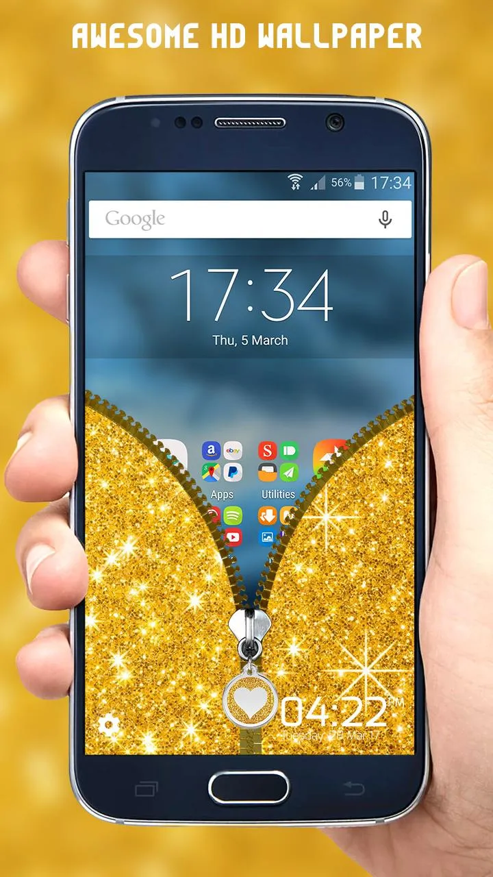 Glitter Zipper Lock Screen | Indus Appstore | Screenshot