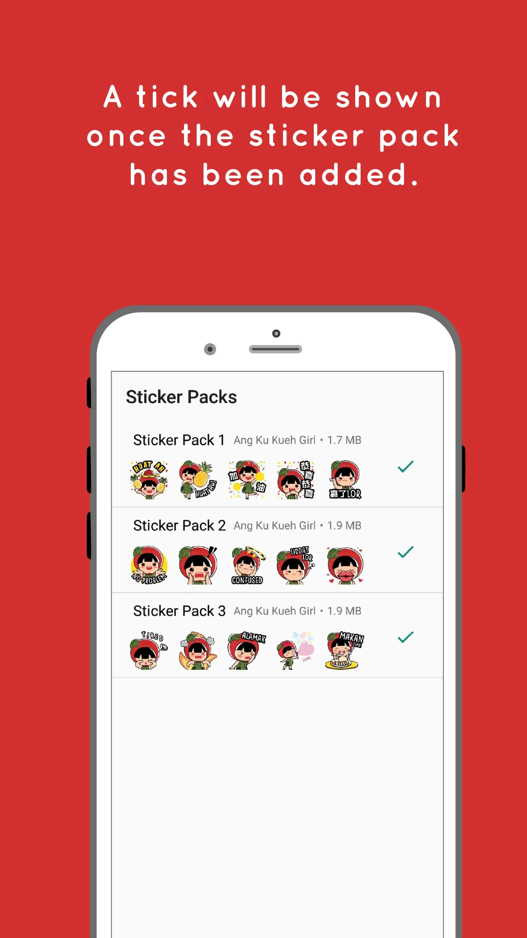 Ang Ku Kueh Girl WA Stickers | Indus Appstore | Screenshot