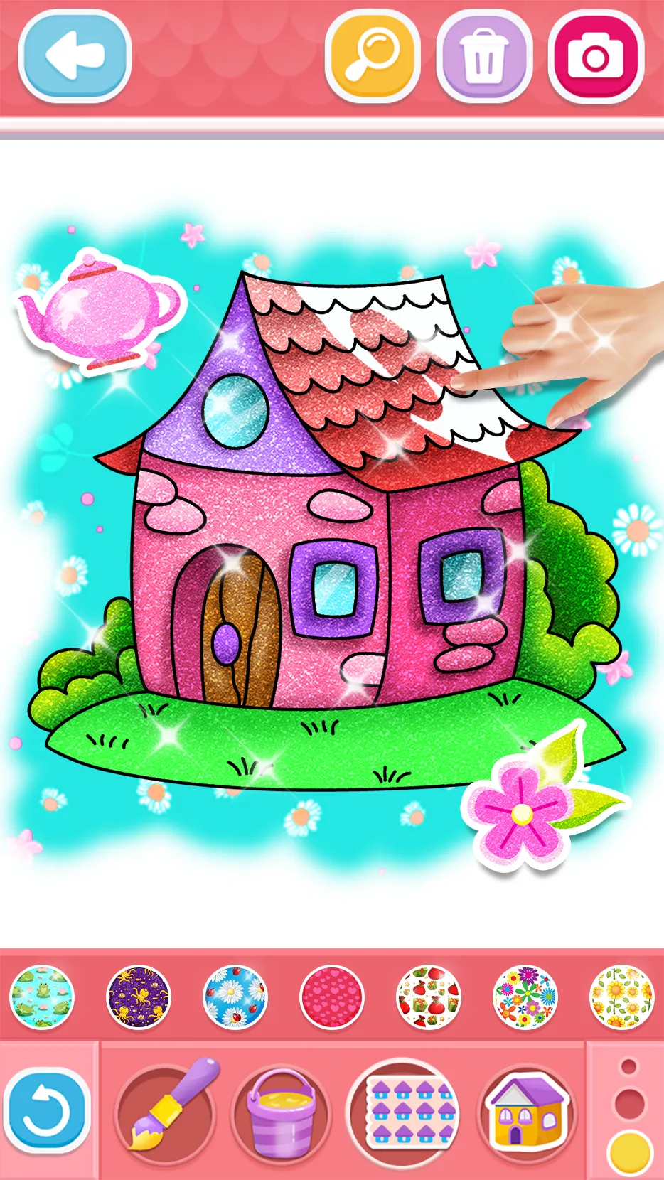 Glitter House coloring for kid | Indus Appstore | Screenshot