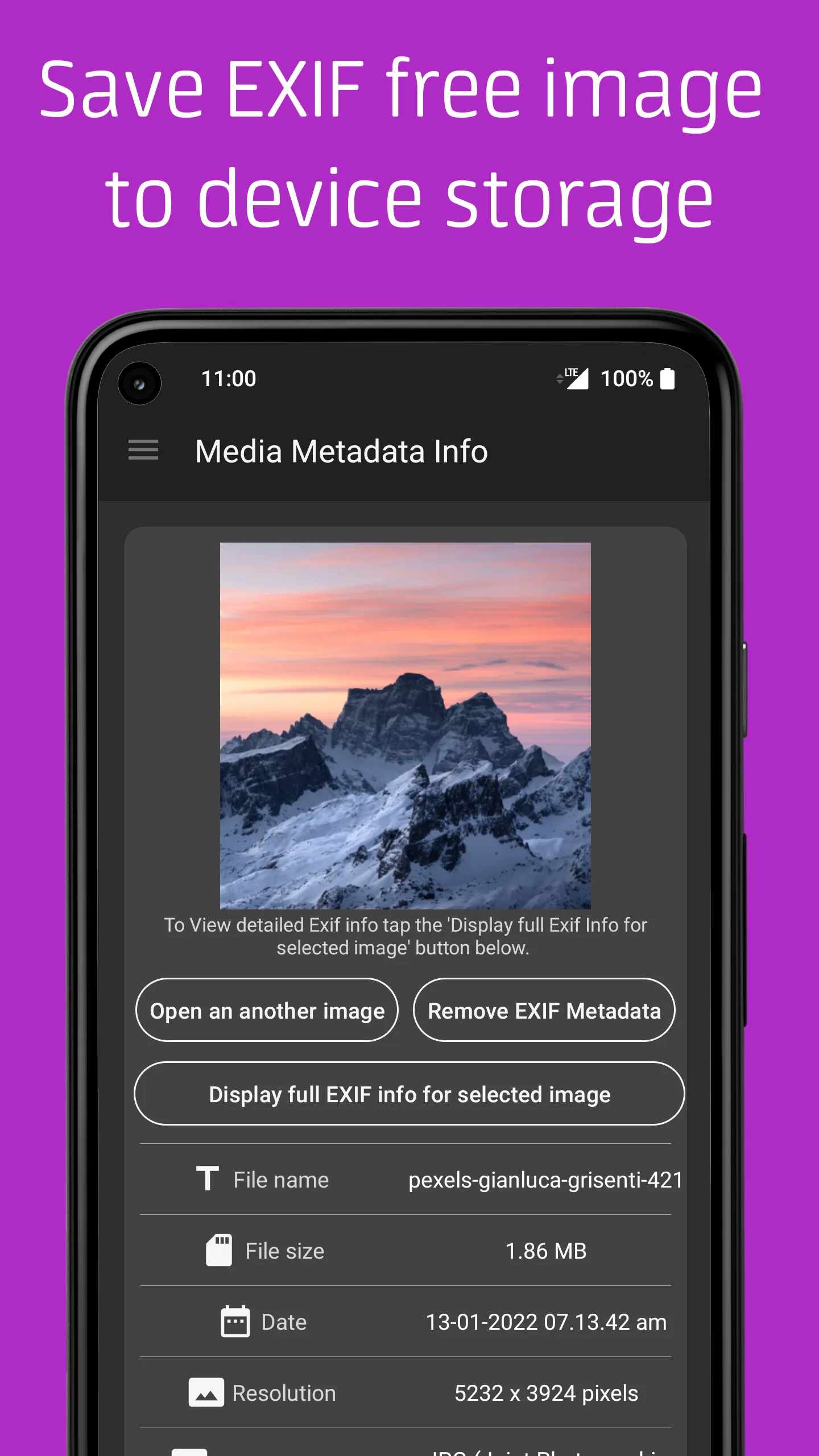 Media Metadata Info: EXIF Info | Indus Appstore | Screenshot