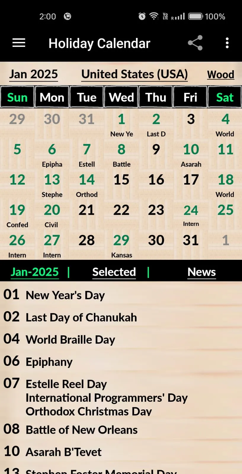 US Holiday Calendar 2025 | Indus Appstore | Screenshot