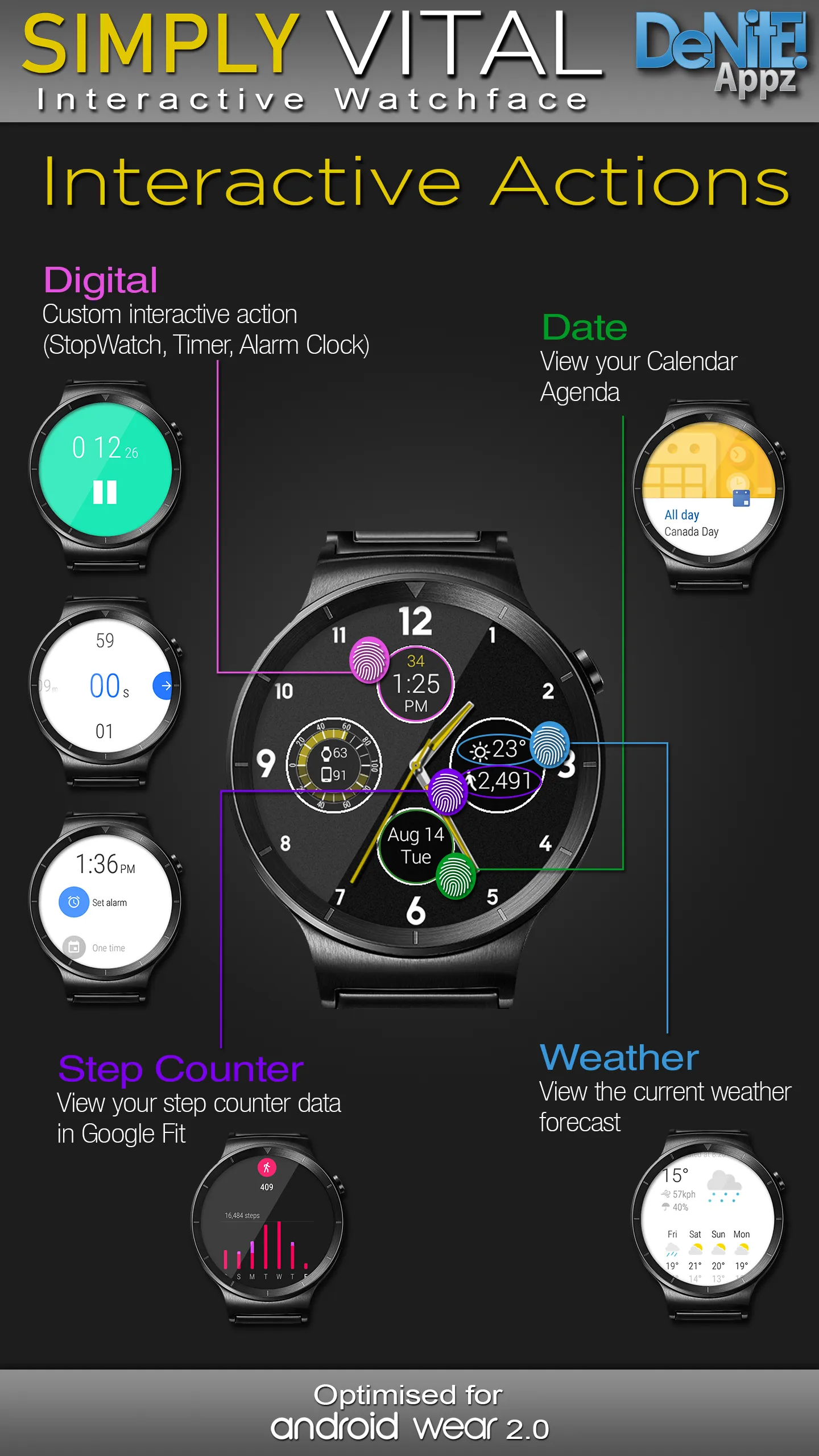 Simply Vital HD Watch Face | Indus Appstore | Screenshot