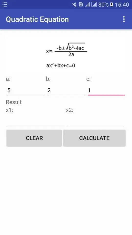 Quadratic Equation Calculator | Indus Appstore | Screenshot