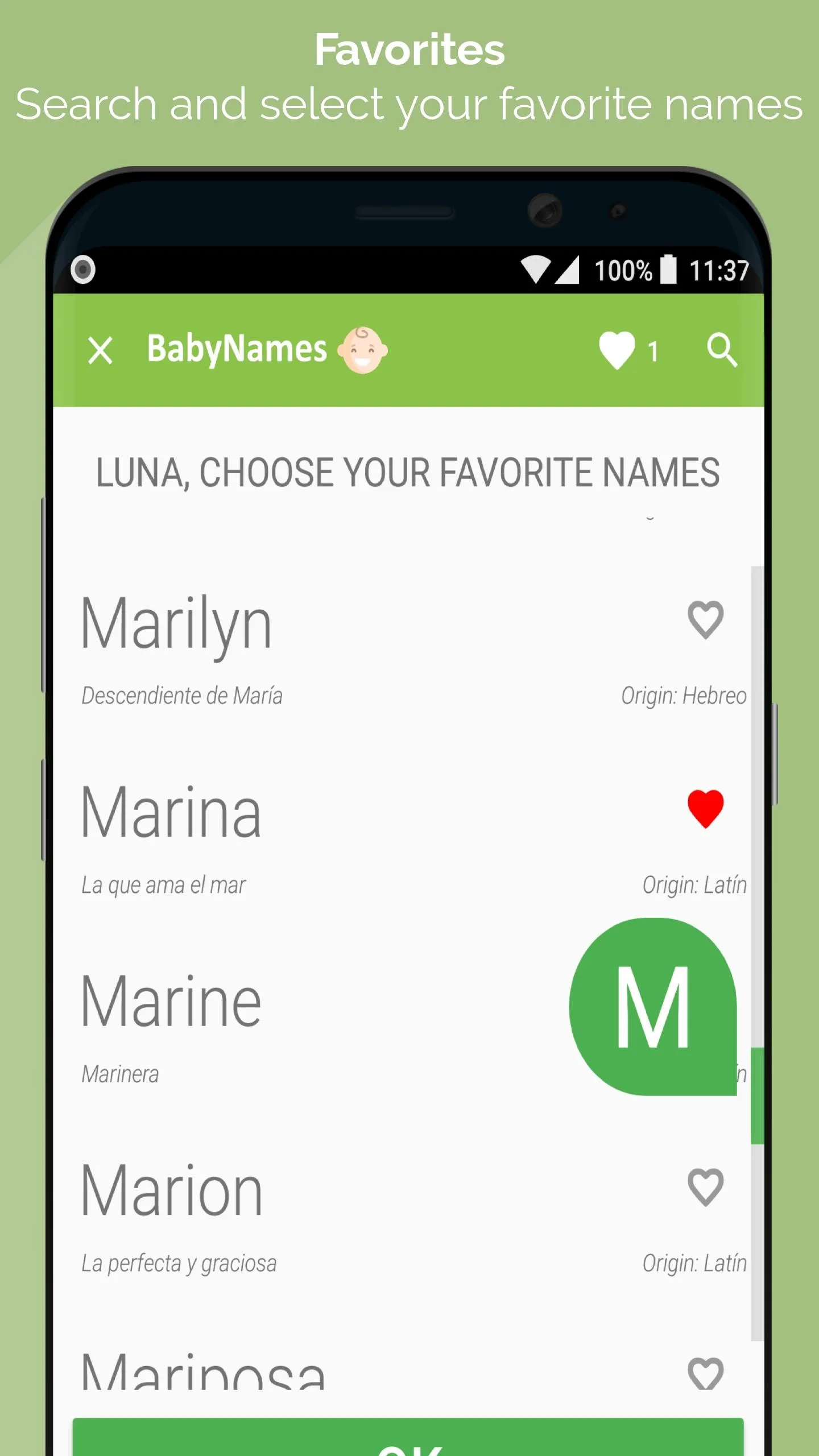 BabyNames: Spanish baby names | Indus Appstore | Screenshot