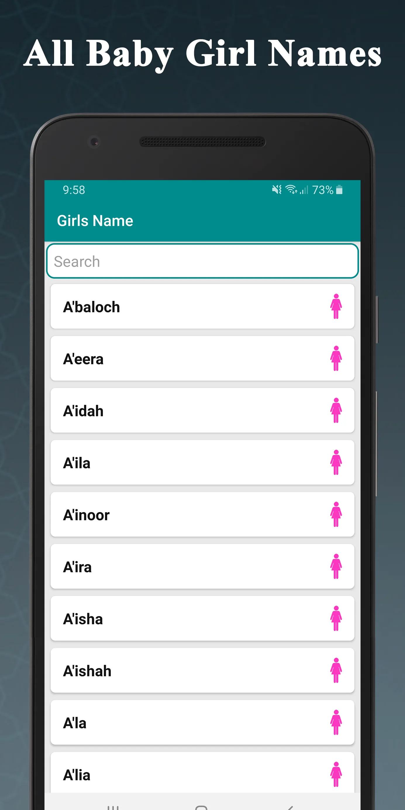 Islamic Baby Names & Meanings | Indus Appstore | Screenshot