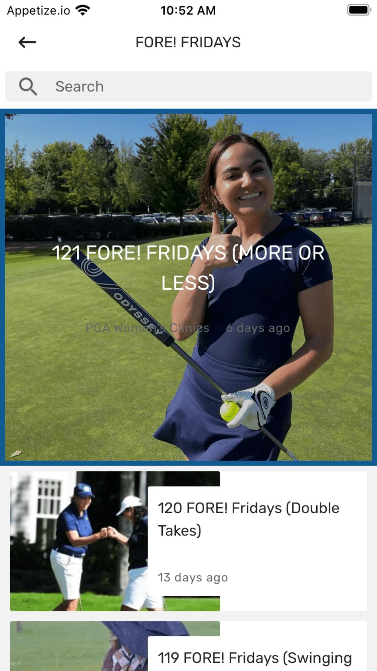 PGA Women's Clinics | Indus Appstore | Screenshot