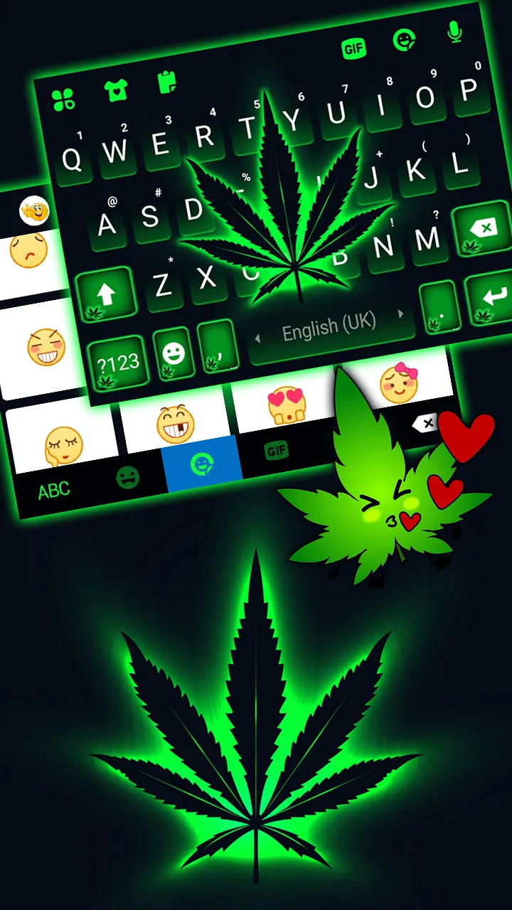 Neon Cannabis Keyboard Backgro | Indus Appstore | Screenshot