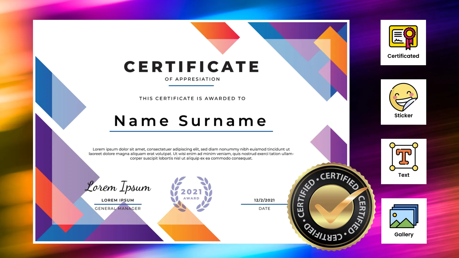 Certificate Designer & Maker | Indus Appstore | Screenshot