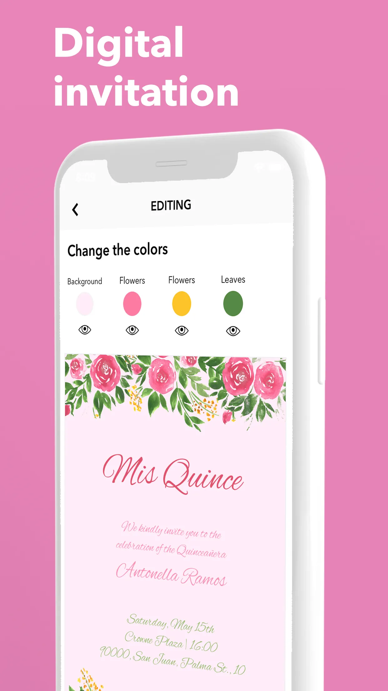 Create Quinceañera Invitation | Indus Appstore | Screenshot