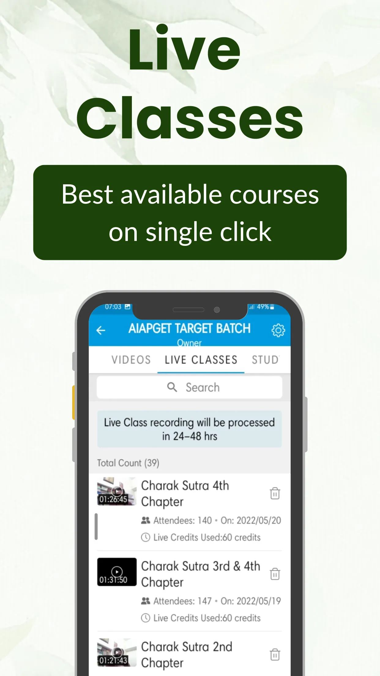 Shakti's Classes for Ayurveda | Indus Appstore | Screenshot