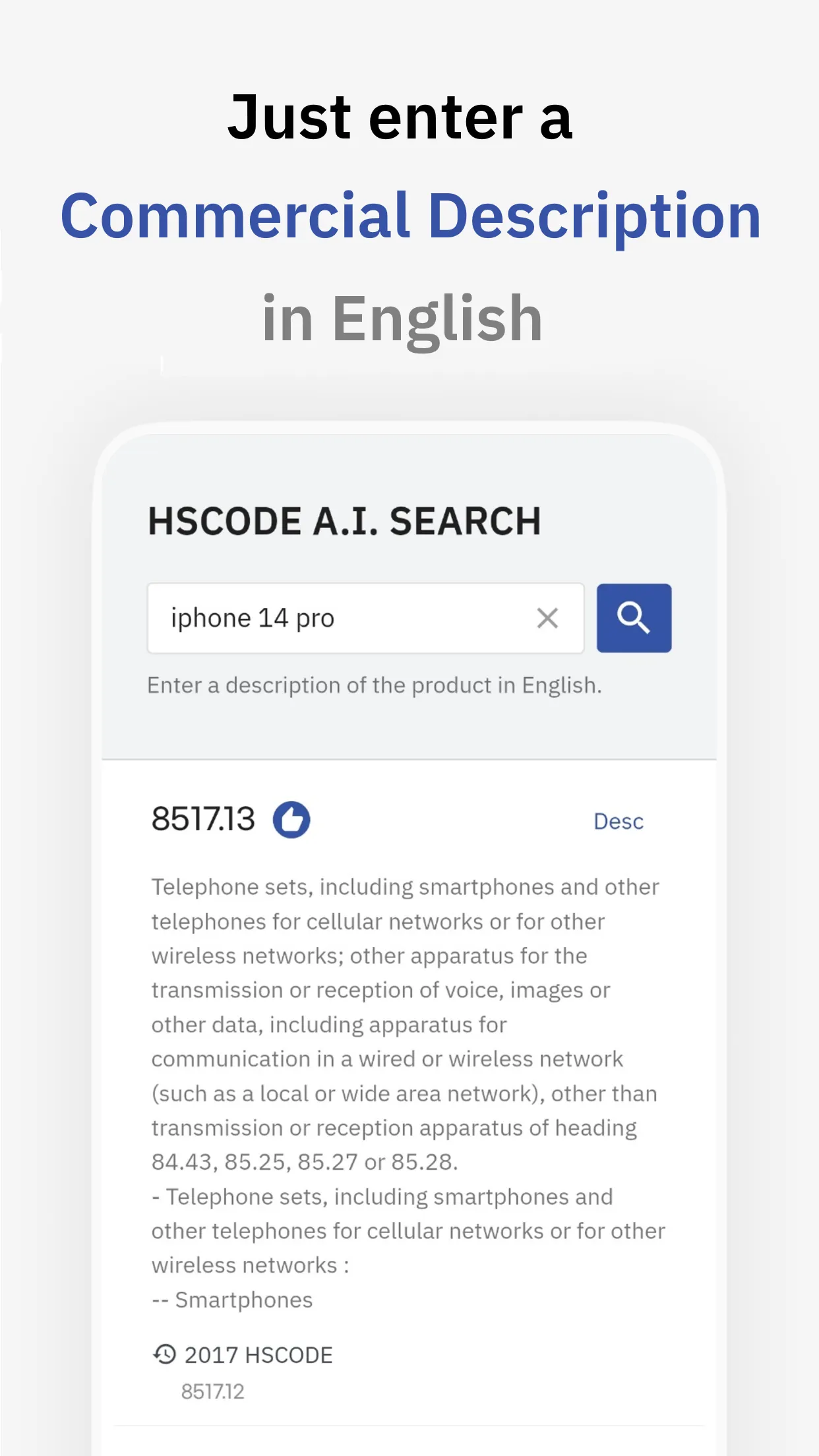 HSCODE AI SEARCH 2022 | Indus Appstore | Screenshot