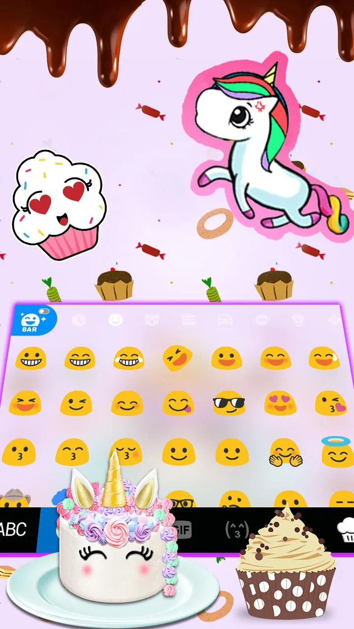 Yummy Unicorn Cake Keyboard Th | Indus Appstore | Screenshot