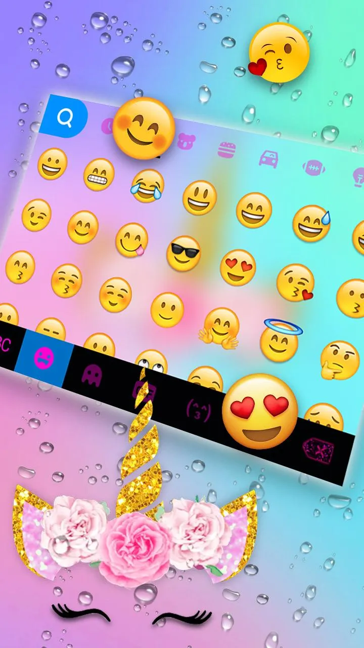 Raindrop Unicorn Keyboard Them | Indus Appstore | Screenshot