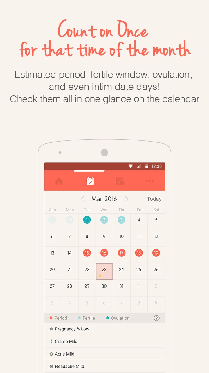 Once -A special period tracker | Indus Appstore | Screenshot