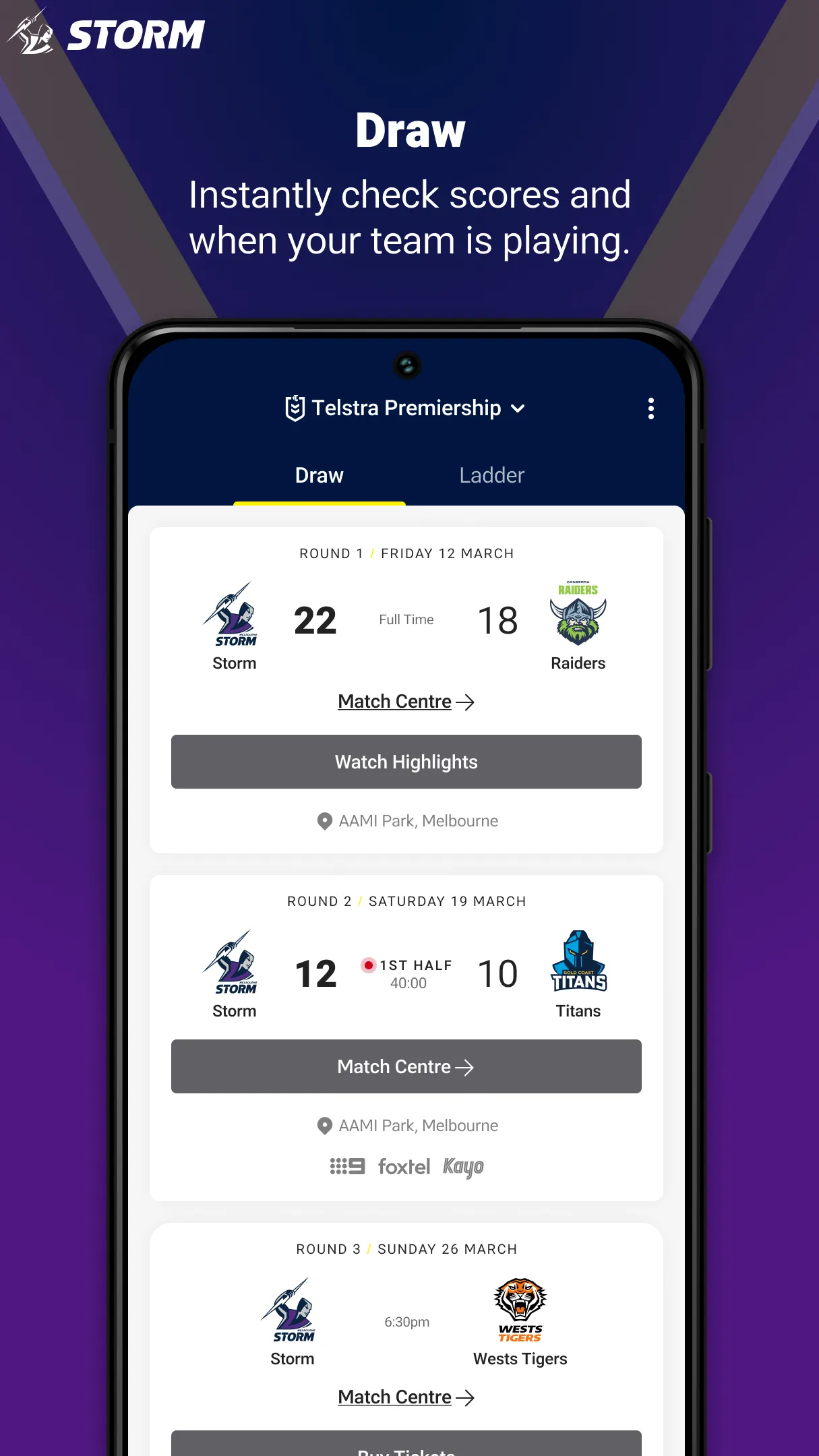 Melbourne Storm | Indus Appstore | Screenshot