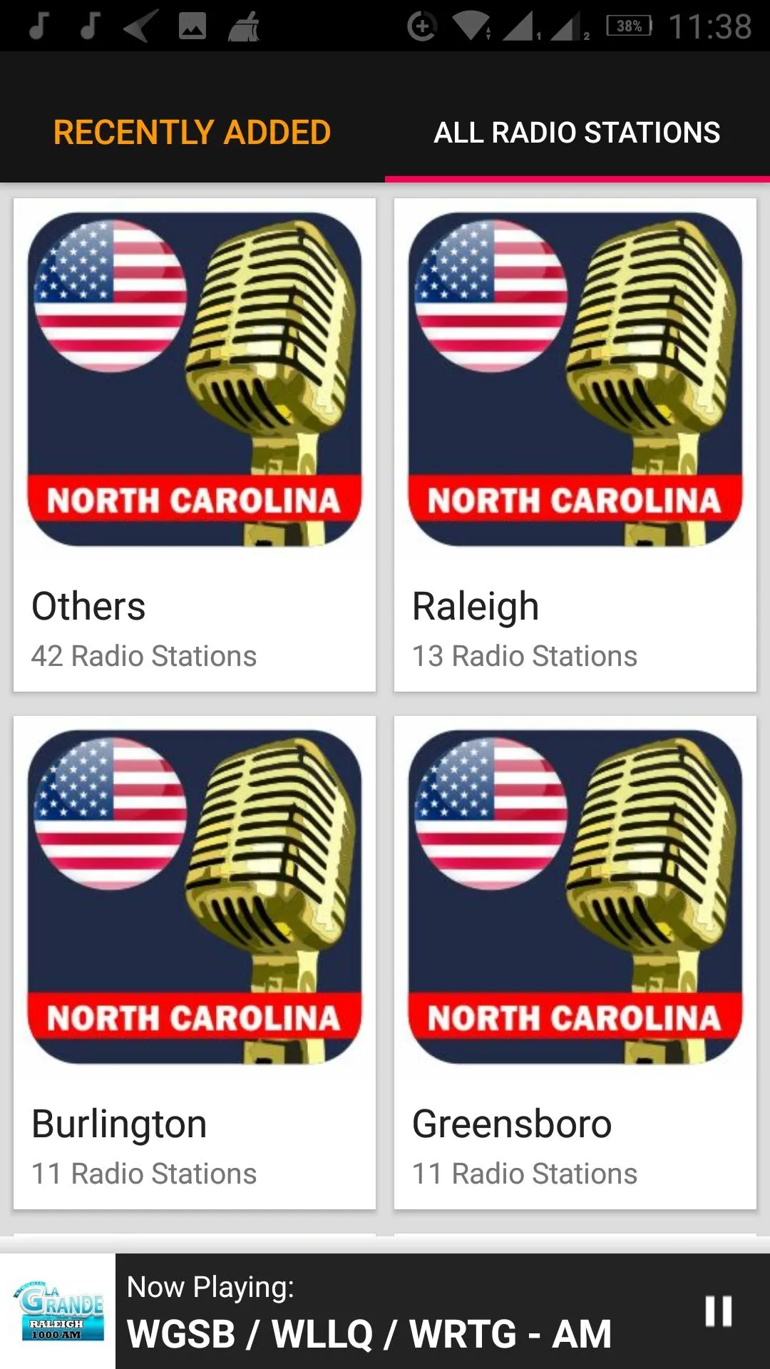 North Carolina Radio Stations | Indus Appstore | Screenshot