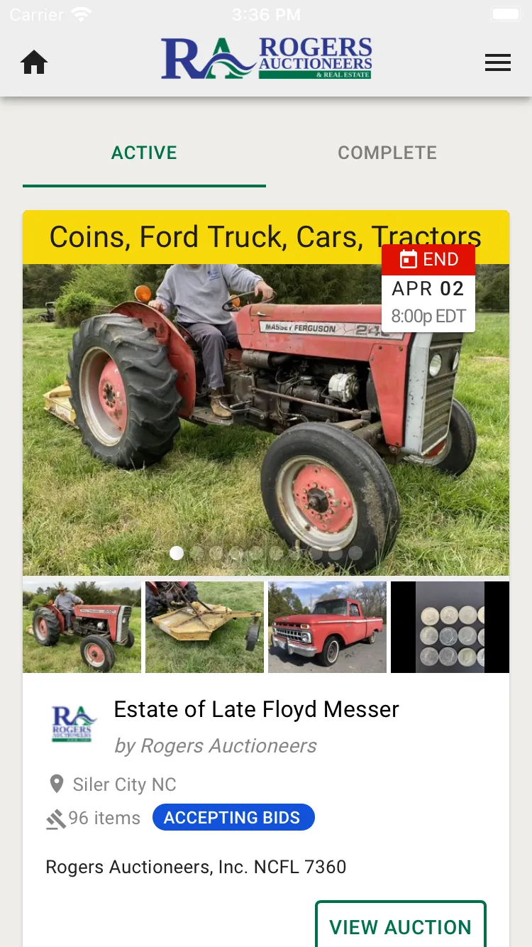 Rogers Auctioneers | Indus Appstore | Screenshot