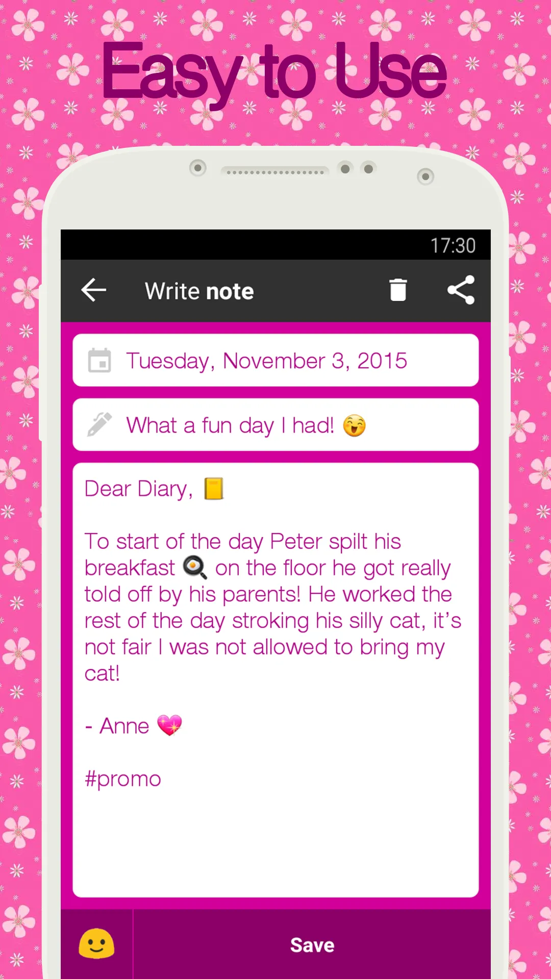 Diary with lock | Indus Appstore | Screenshot
