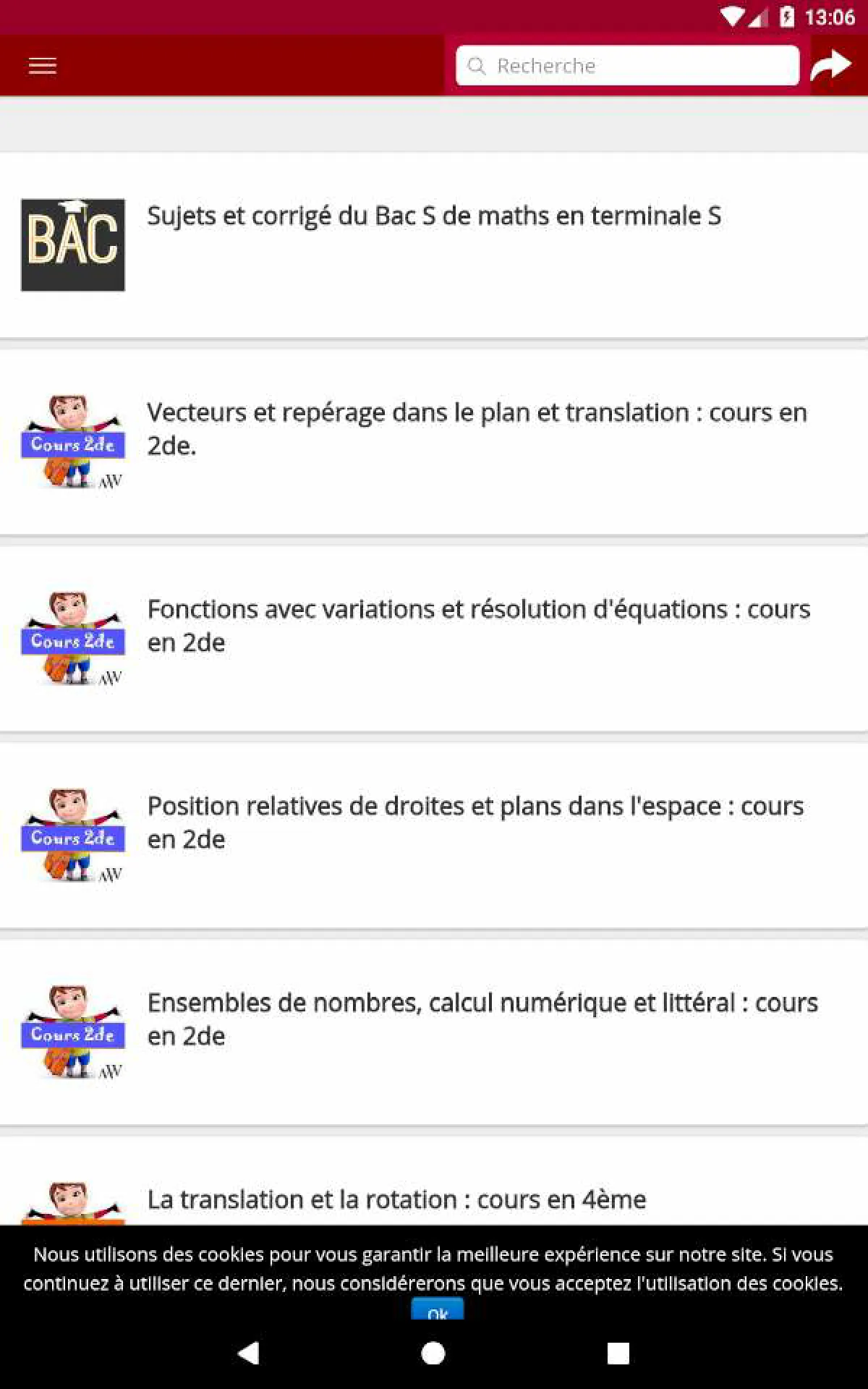 Mathématiques Web | Indus Appstore | Screenshot