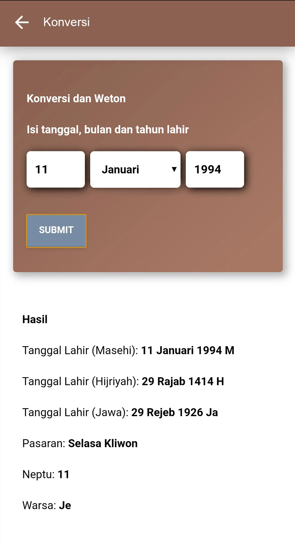 Kalender Jawa Lengkap | Indus Appstore | Screenshot