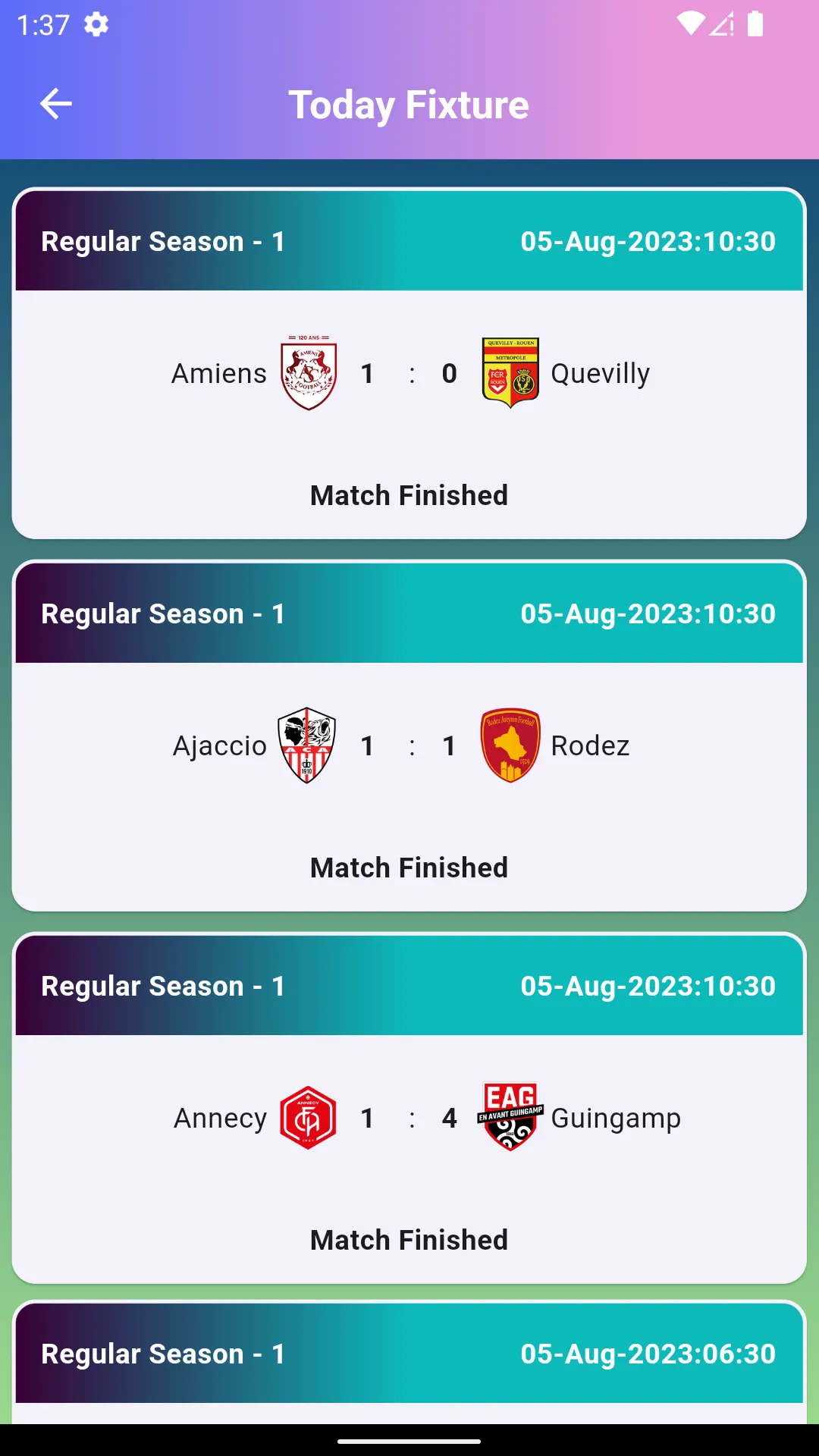 France Ligue 2 Live Score | Indus Appstore | Screenshot