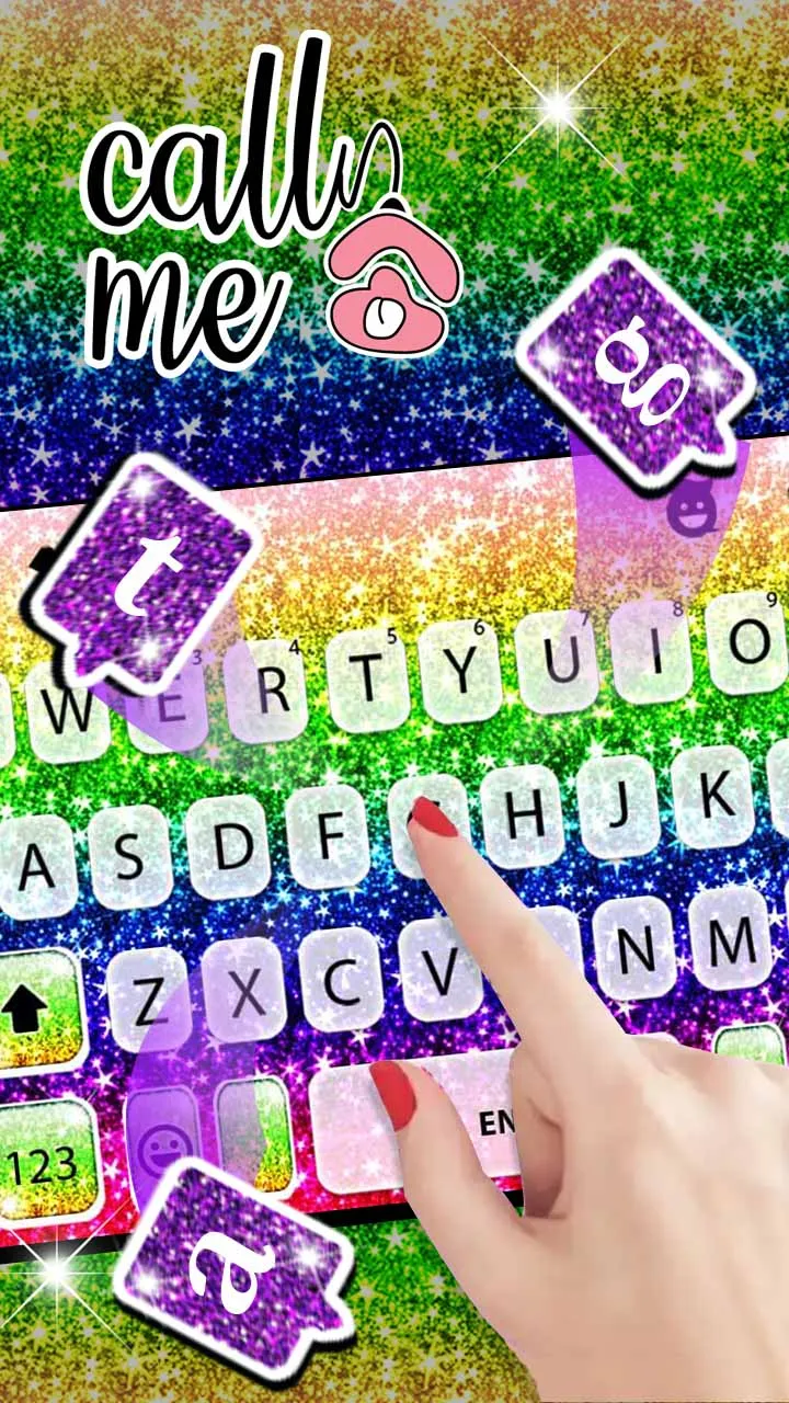 Glitter Rainbow Keyboard Backg | Indus Appstore | Screenshot