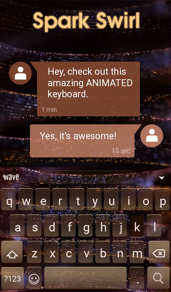 Spark Swirl Animated Keyboard | Indus Appstore | Screenshot