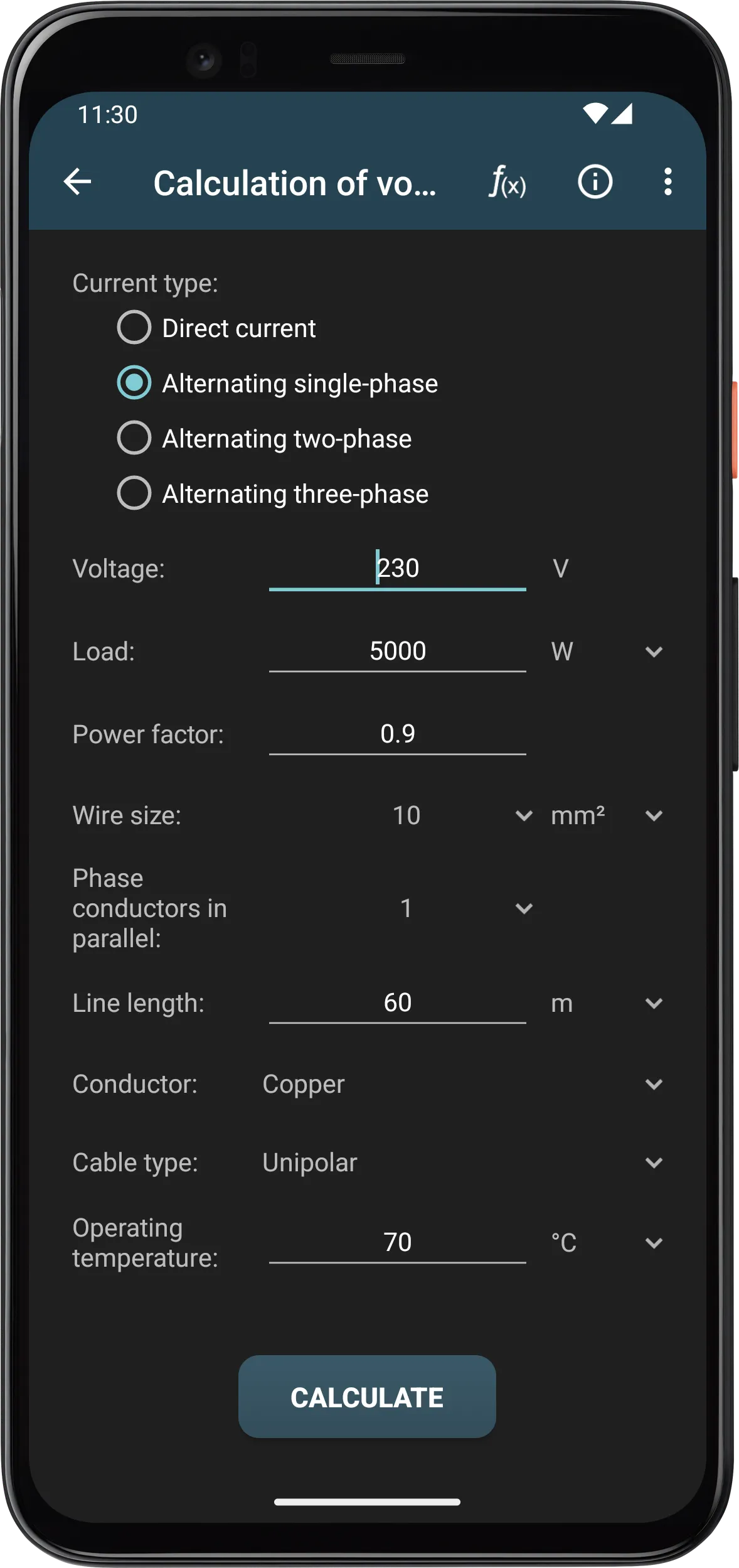 Electrical Calculations | Indus Appstore | Screenshot