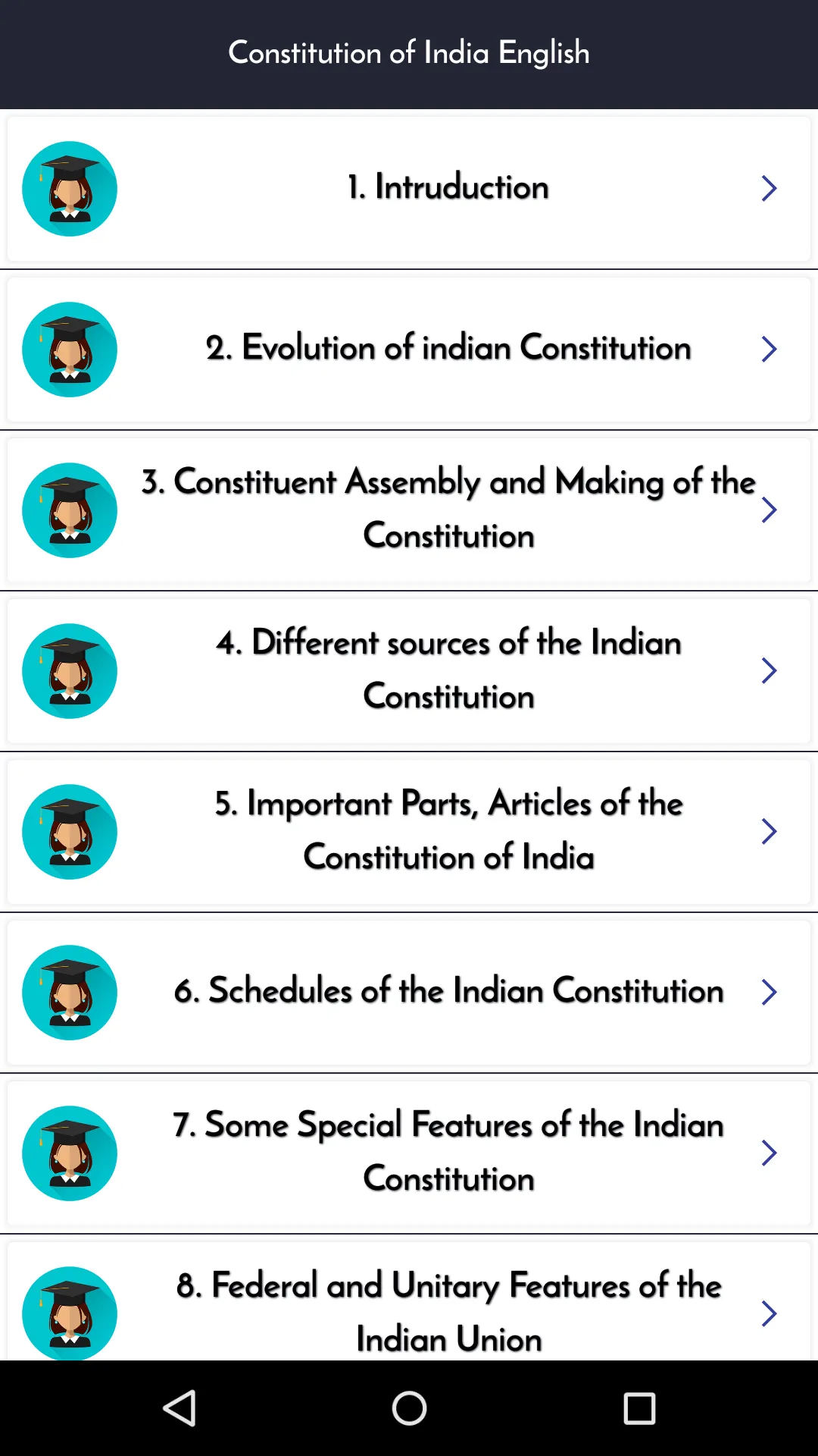 Indian constitution in English | Indus Appstore | Screenshot