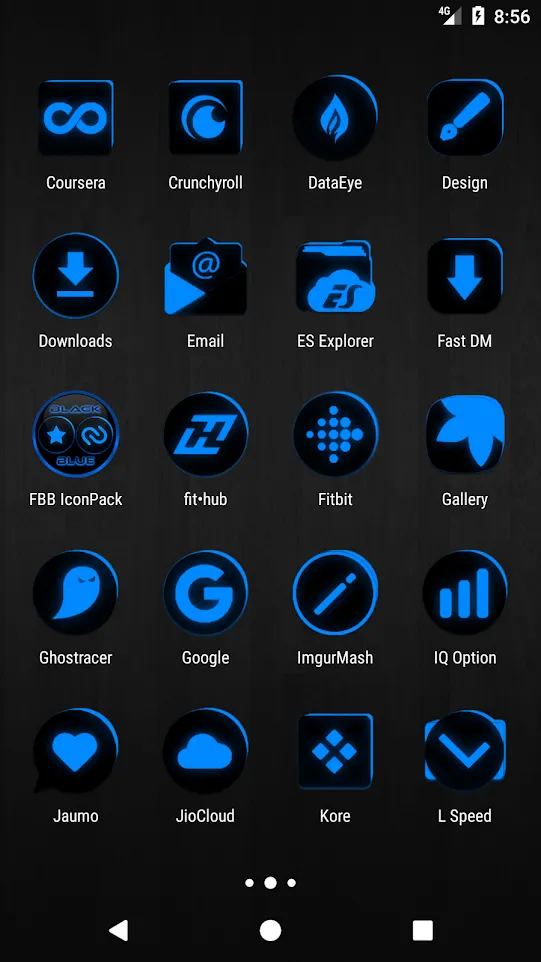 Flat Black and Blue Icon Pack | Indus Appstore | Screenshot