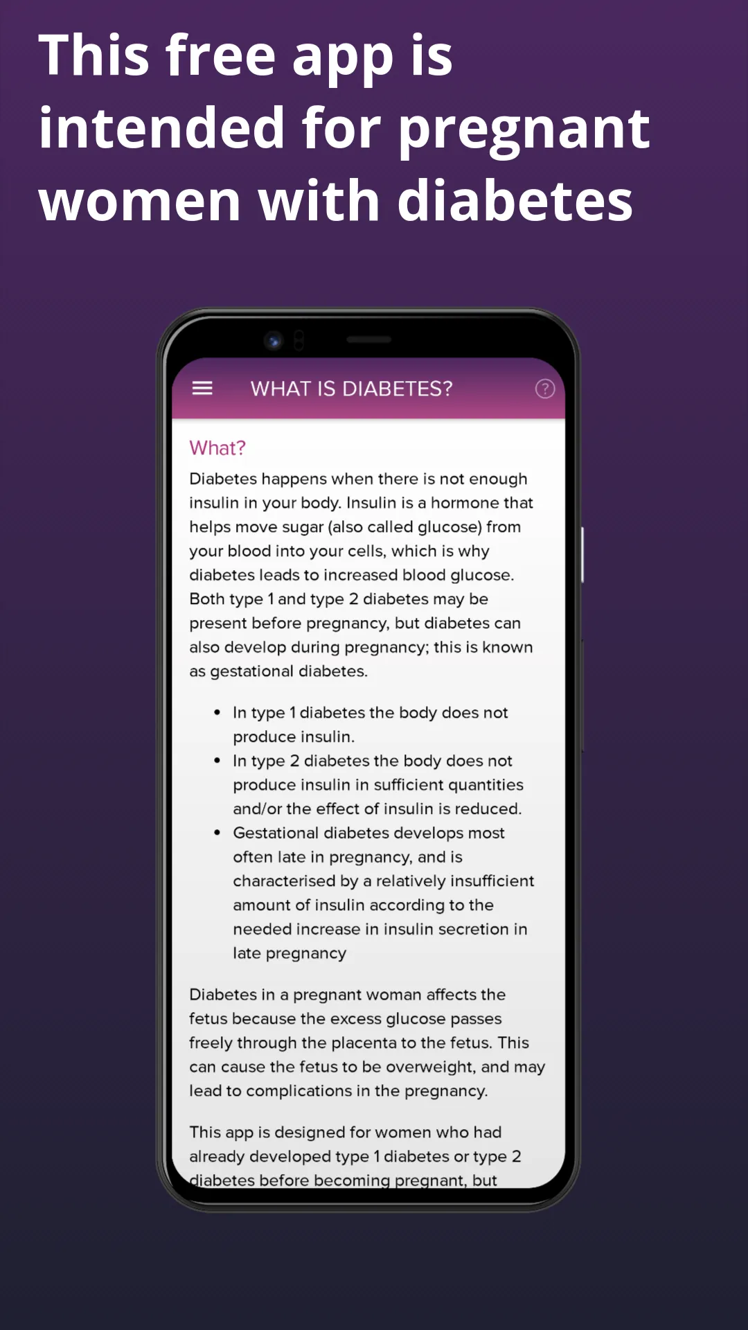 Pregnant with diabetes | Indus Appstore | Screenshot