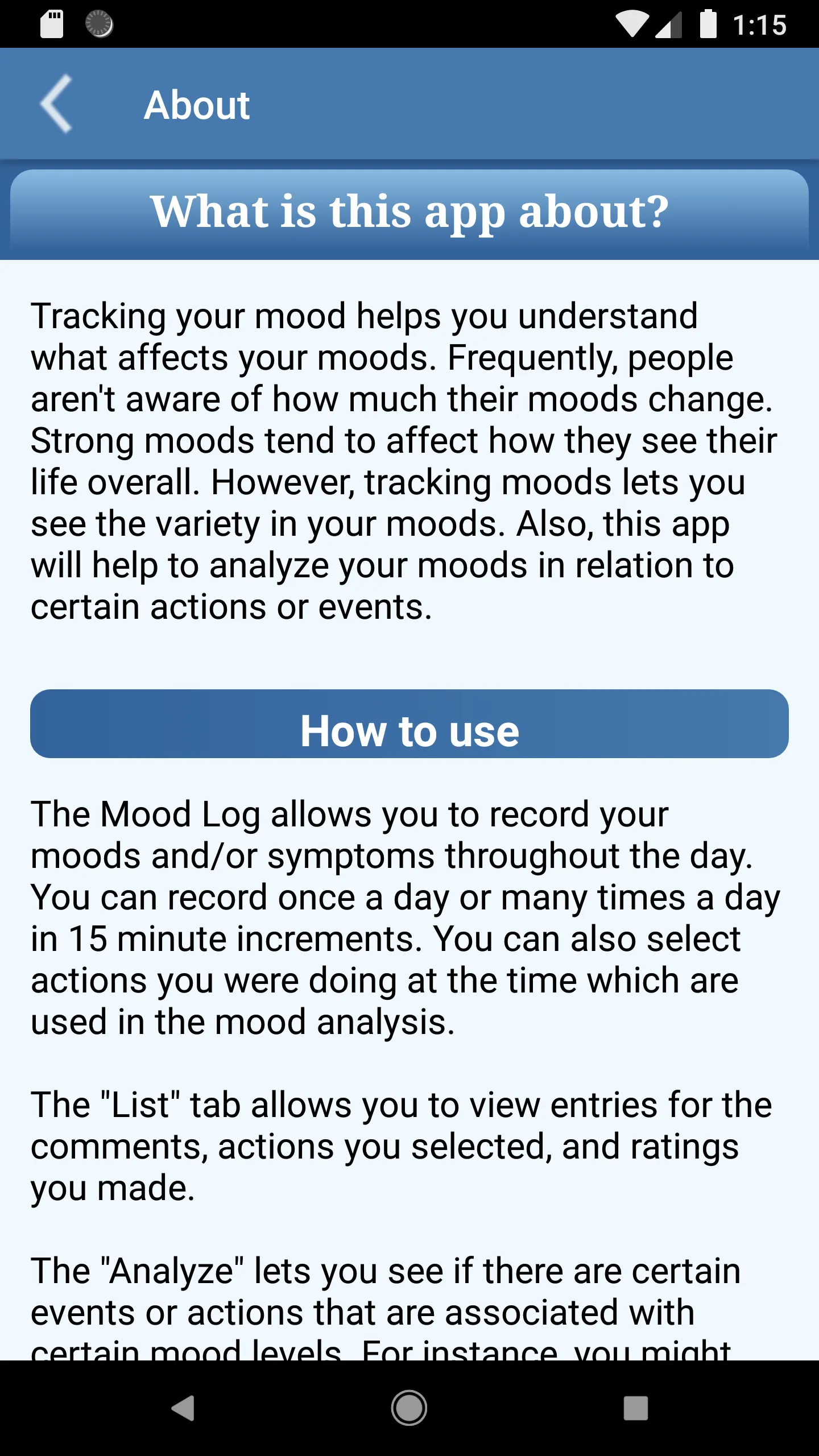 Mood Log Tracker with Analysis | Indus Appstore | Screenshot