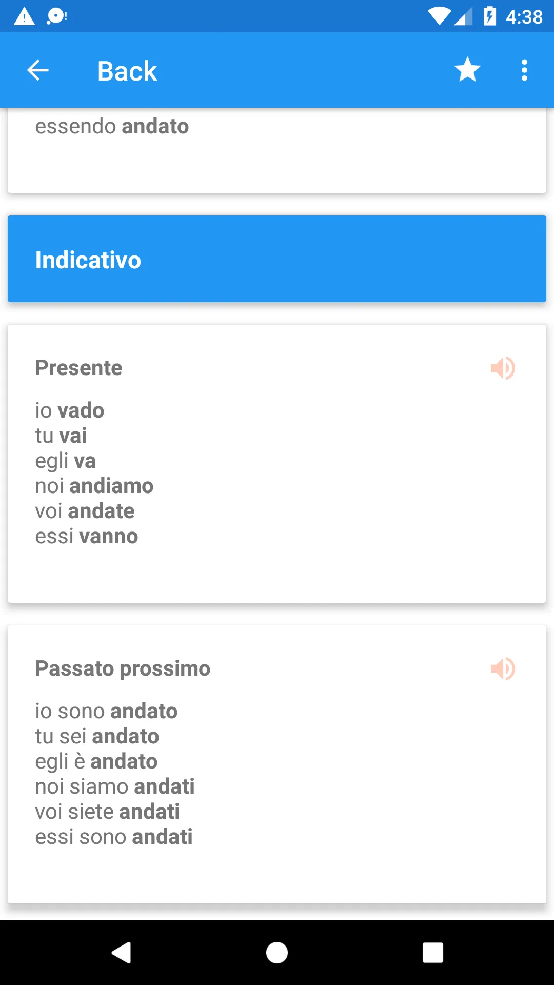 Coniugazione italiano | Indus Appstore | Screenshot