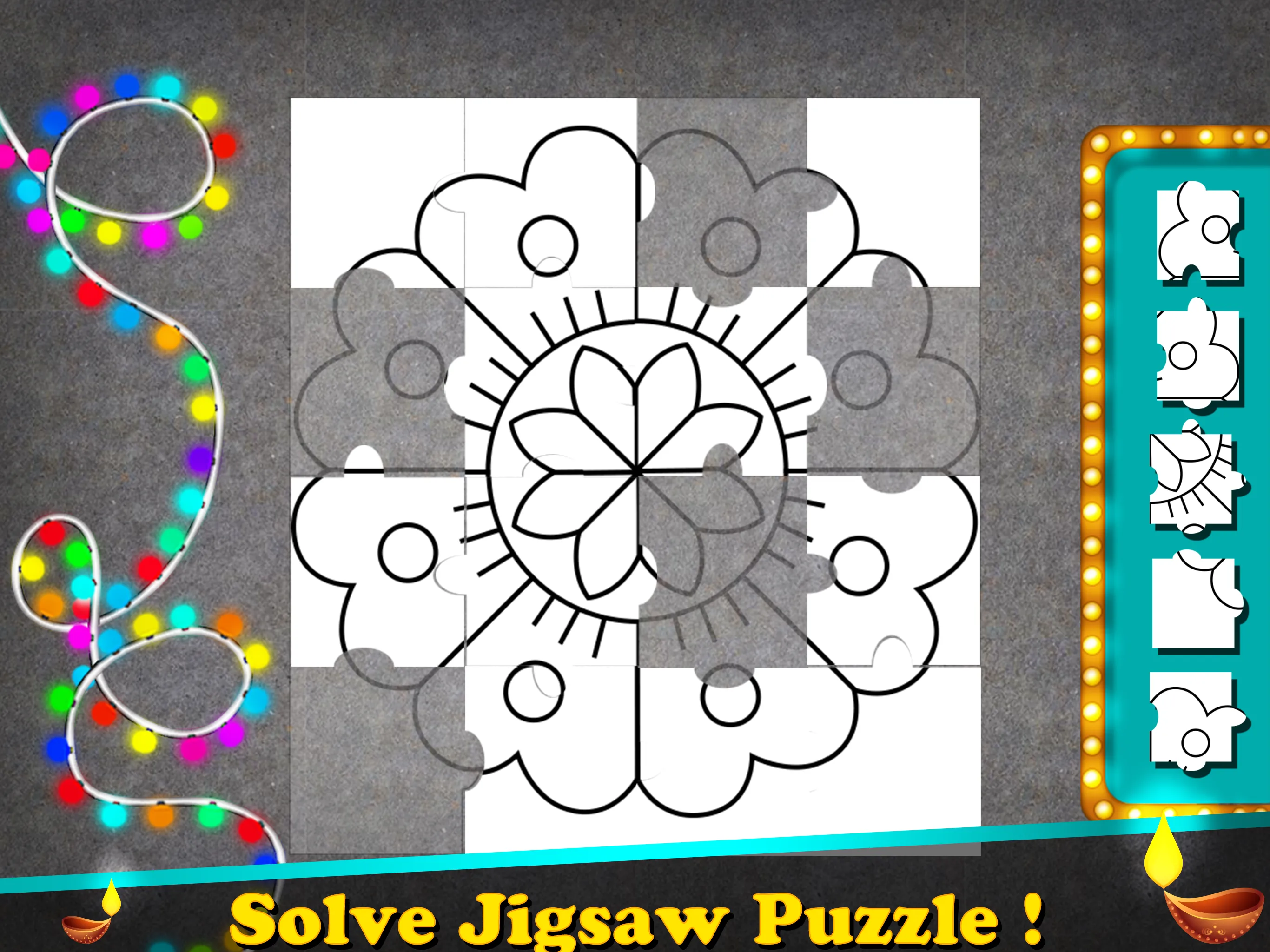 Diwali Rangoli Designs Jigsaw | Indus Appstore | Screenshot