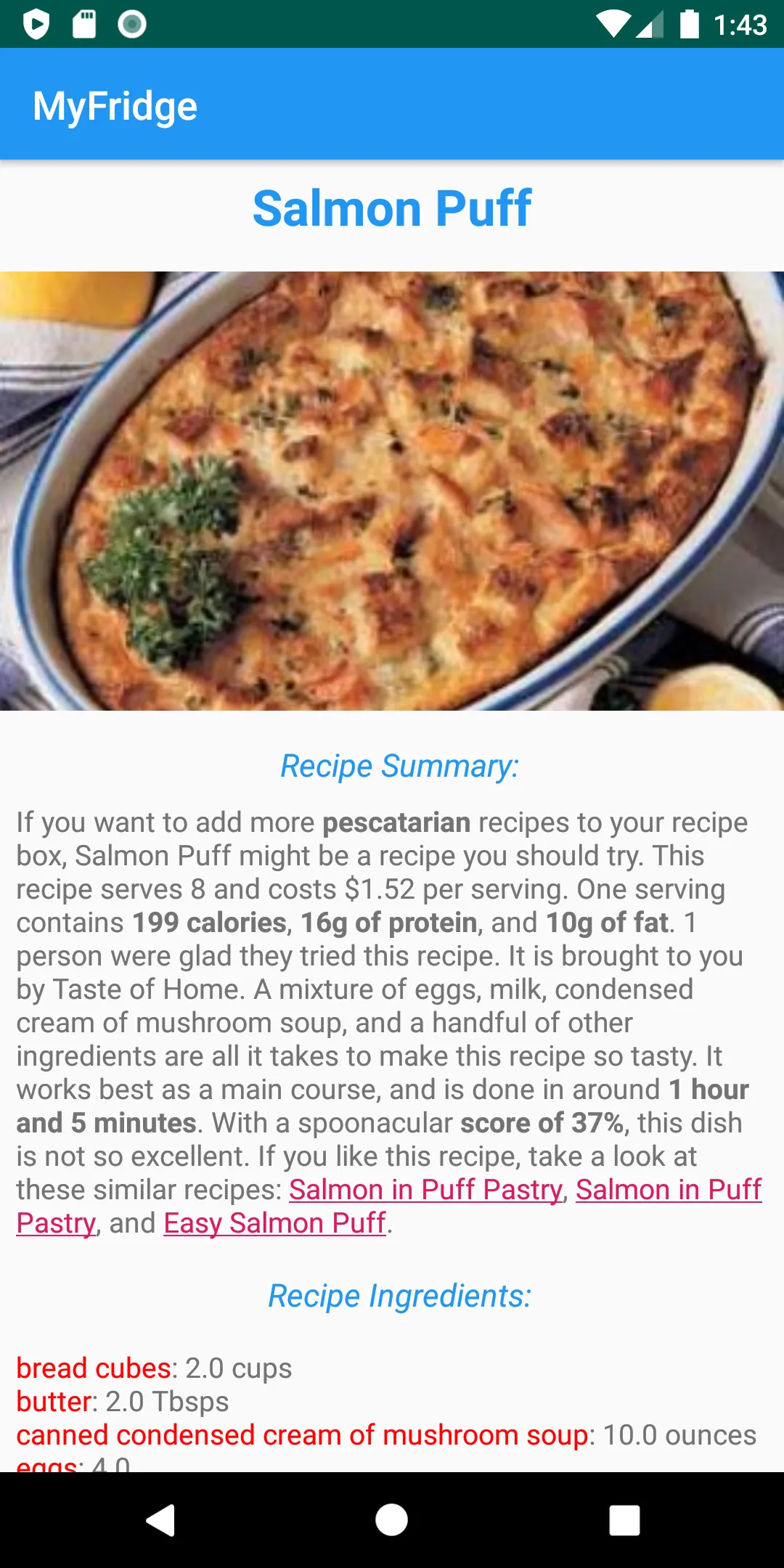 MyFridge: Personalized Recipes | Indus Appstore | Screenshot