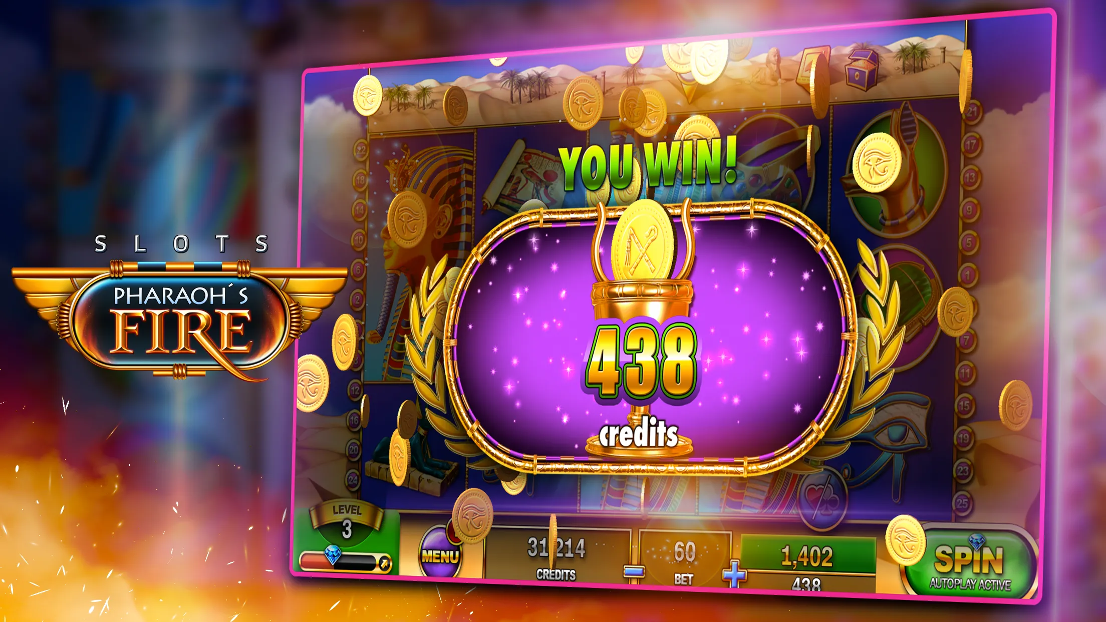 Slots - Pharaoh's Fire | Indus Appstore | Screenshot