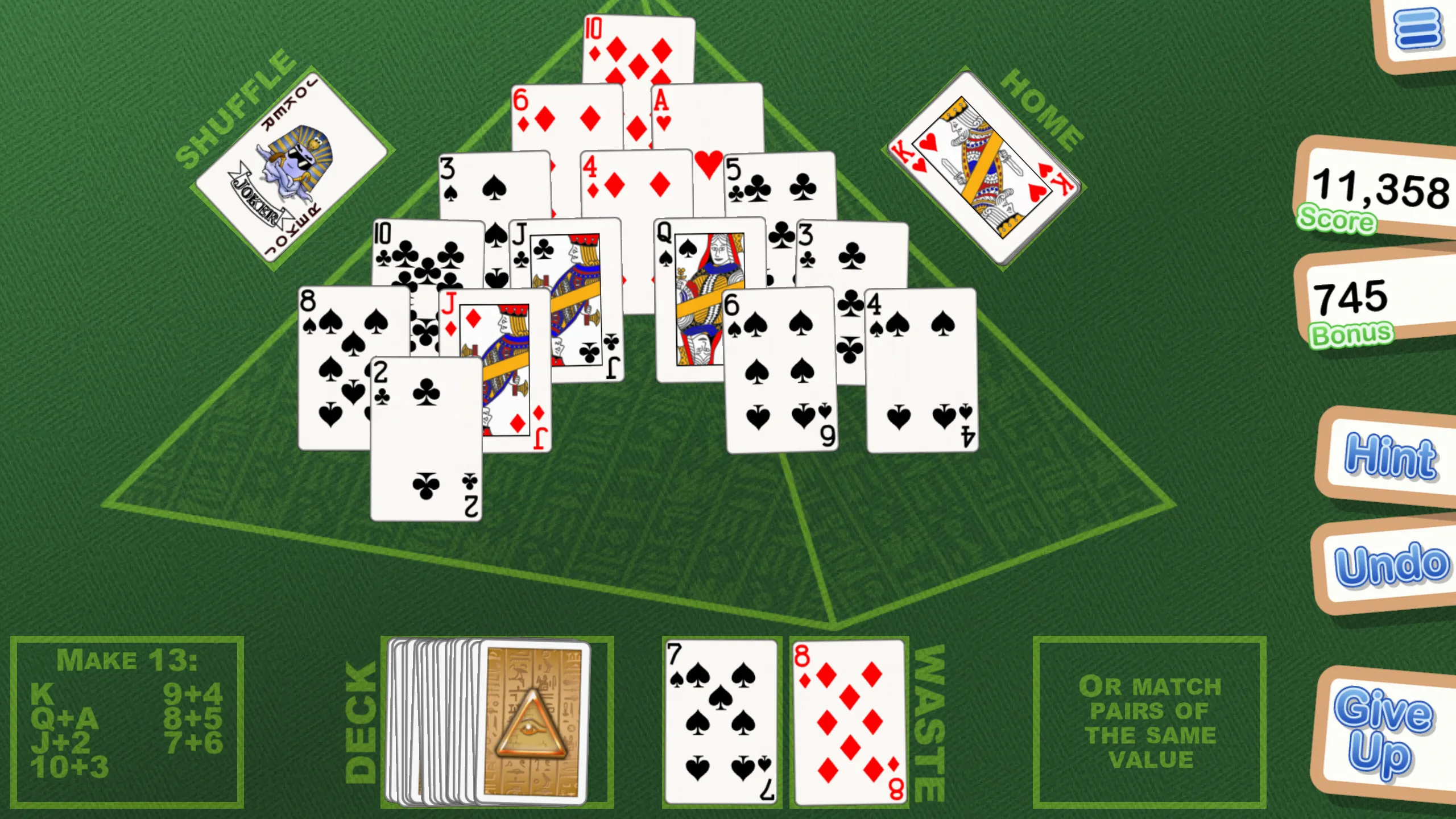 Crystal Pyramid Solitaire | Indus Appstore | Screenshot