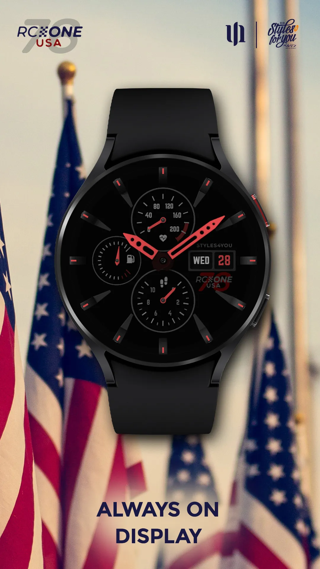 S4U RC ONE - USA watch face | Indus Appstore | Screenshot