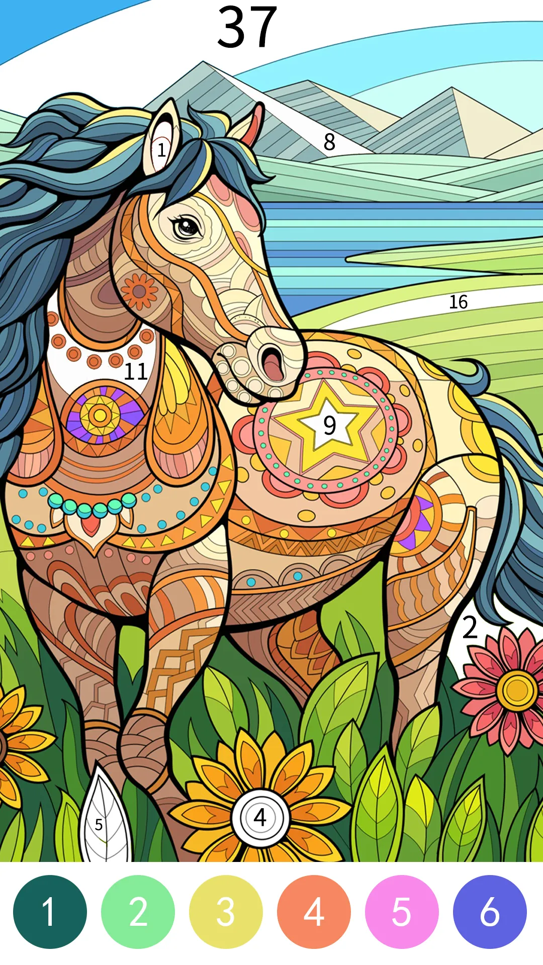 Tangle Color by Number Book | Indus Appstore | Screenshot