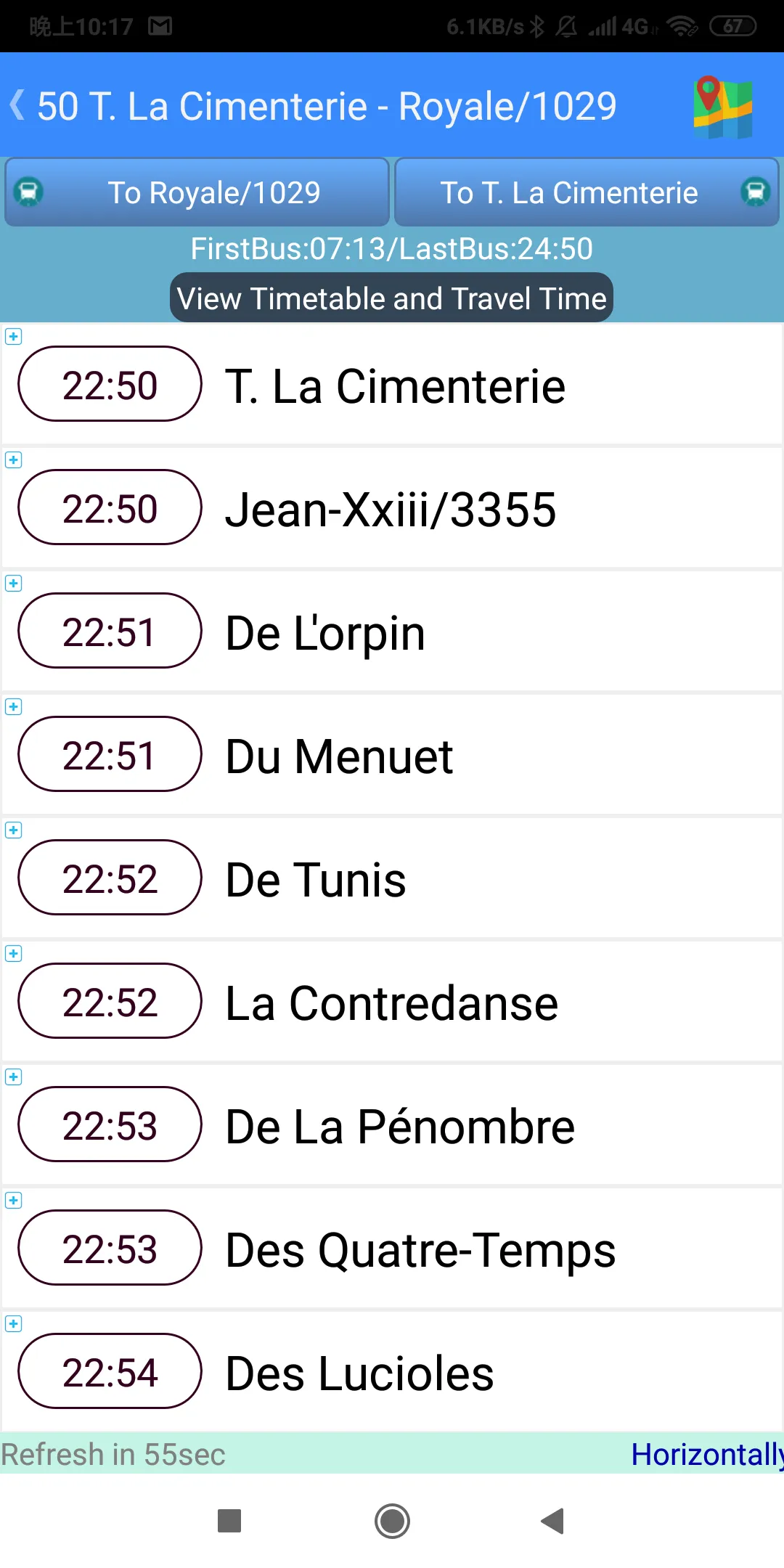 Quebec Bus Timetable | Indus Appstore | Screenshot