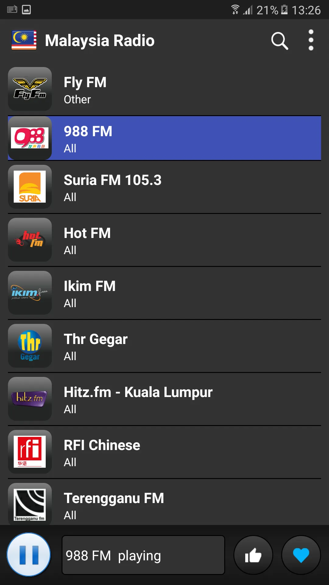 Malaysia radio online | Indus Appstore | Screenshot