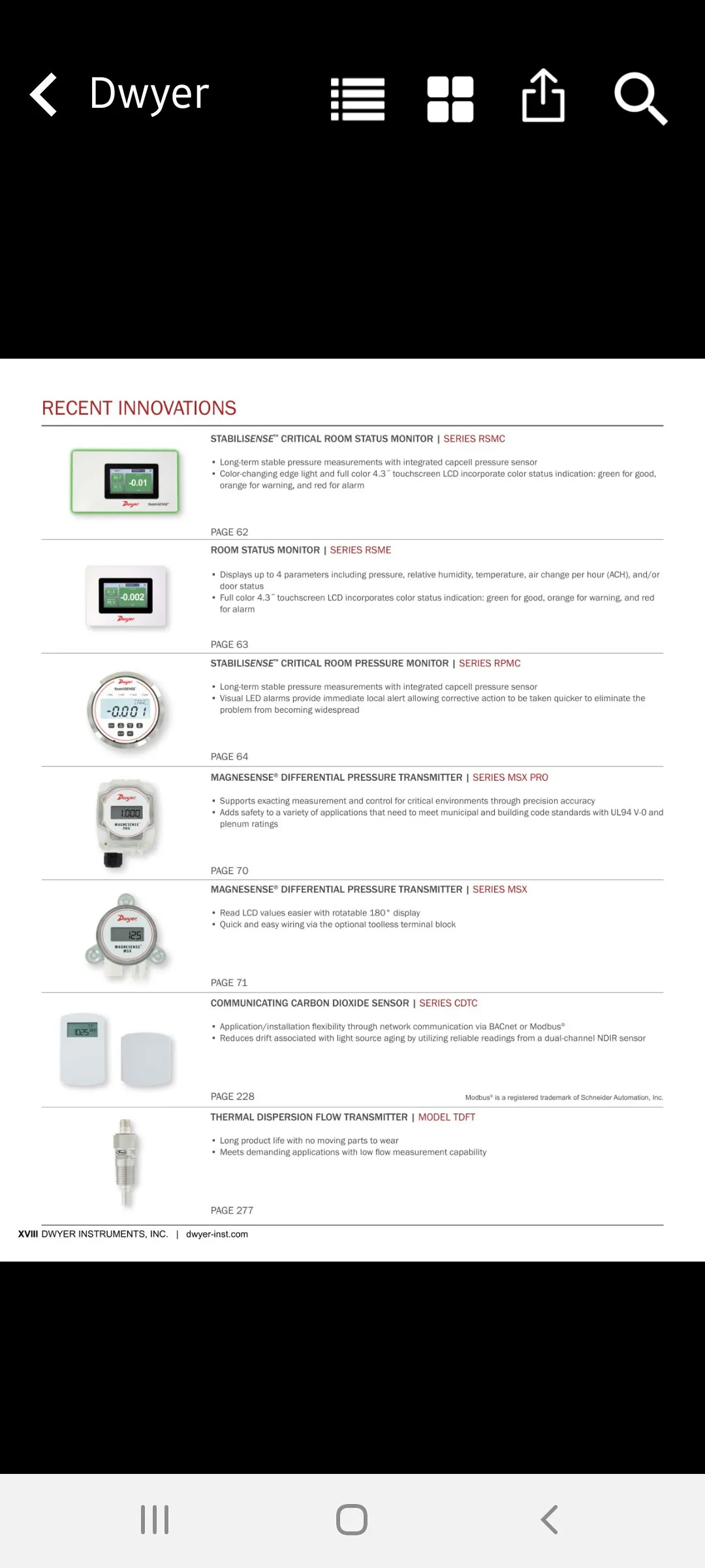 Dwyer Instruments Intl Catalog | Indus Appstore | Screenshot