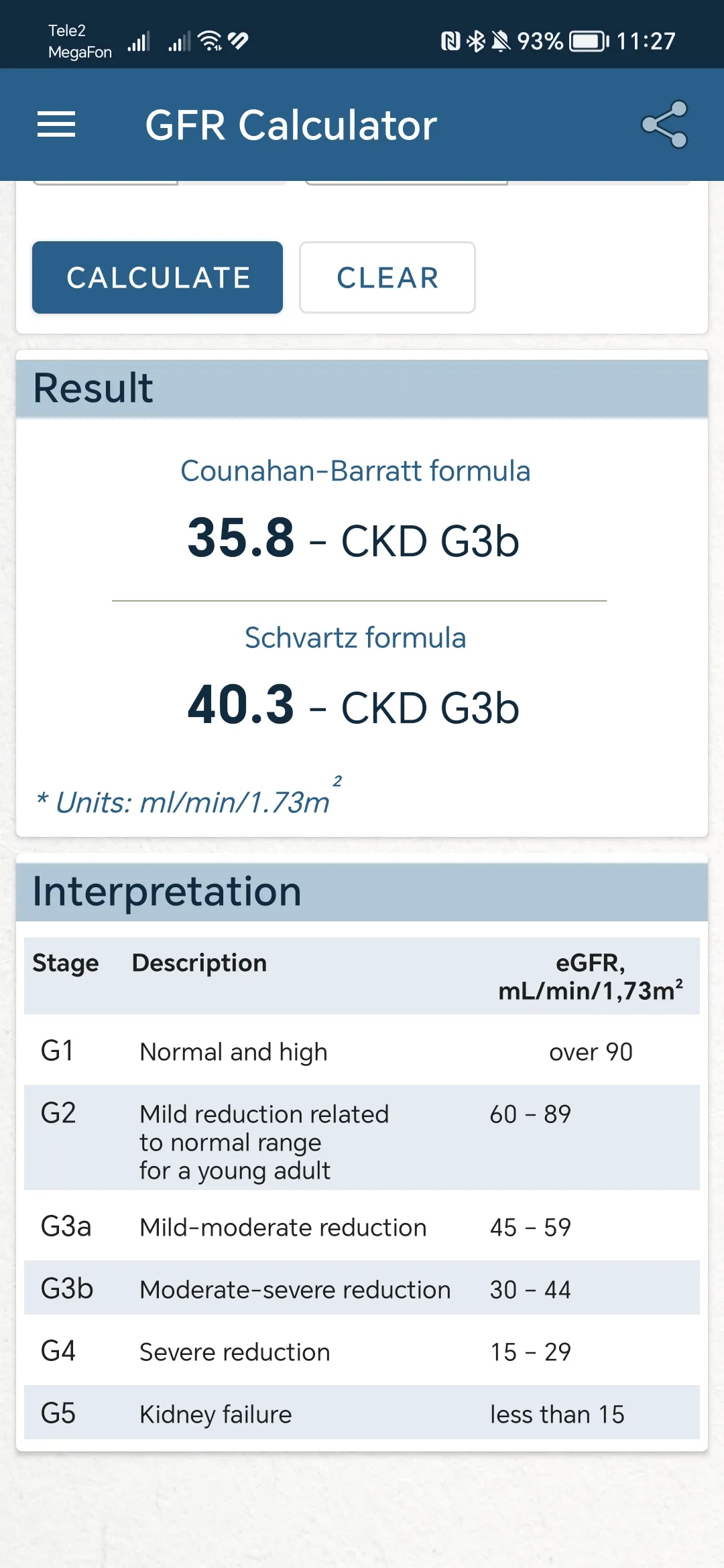 GFR Calculator | Indus Appstore | Screenshot