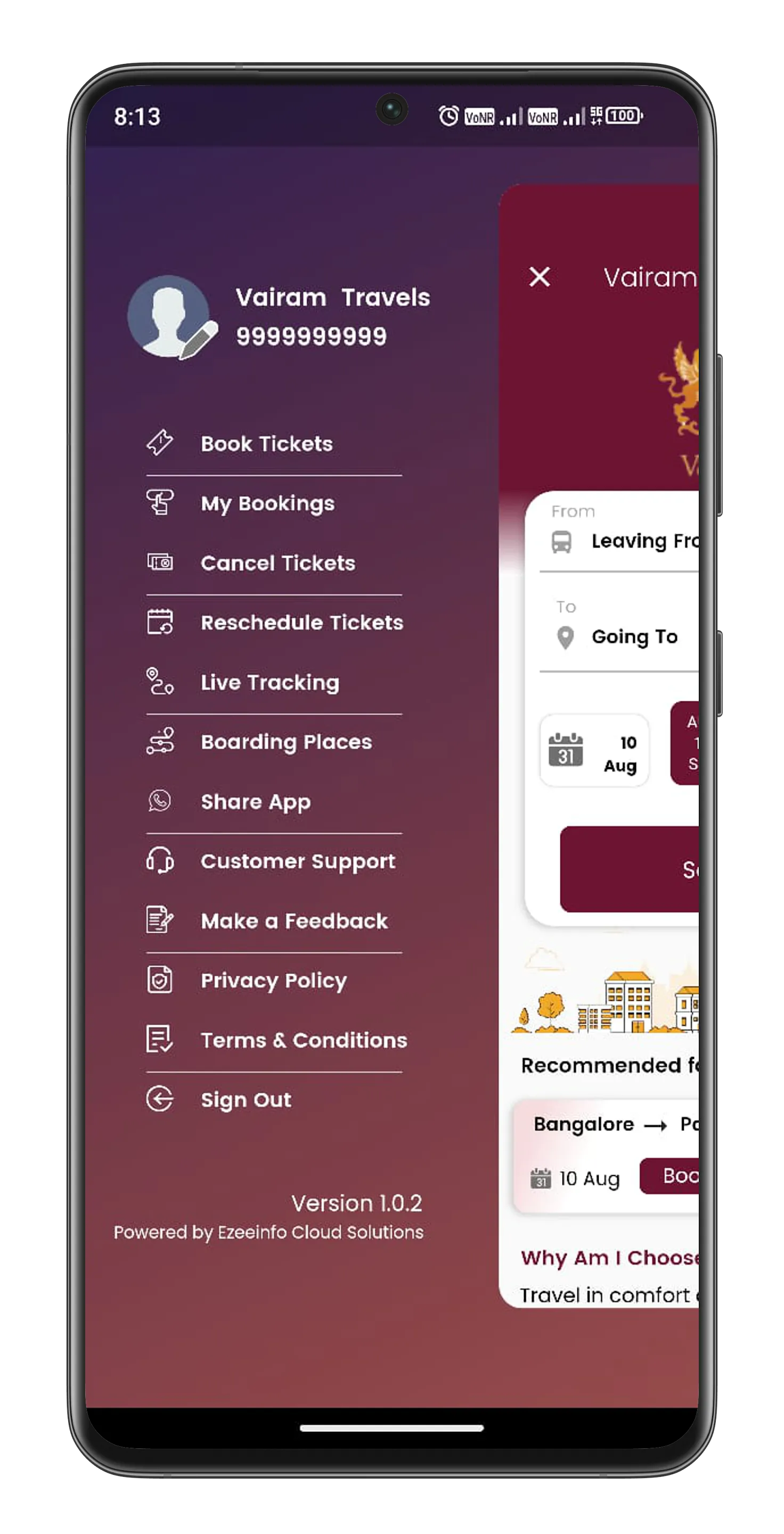 Vairam Travels - Bus Tickets | Indus Appstore | Screenshot